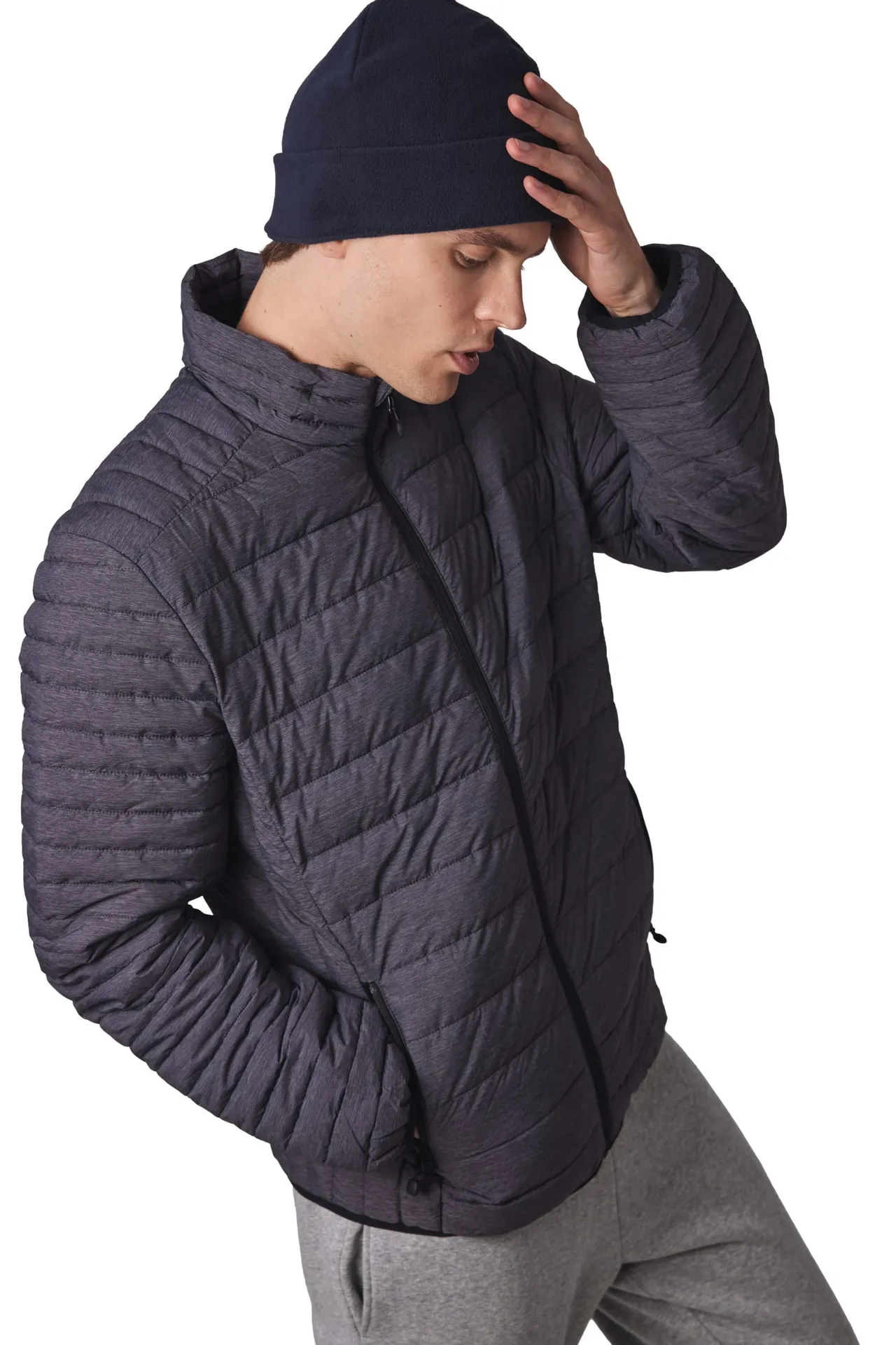 Recycelte Mütze aus Mikrofleece mit Umschlag