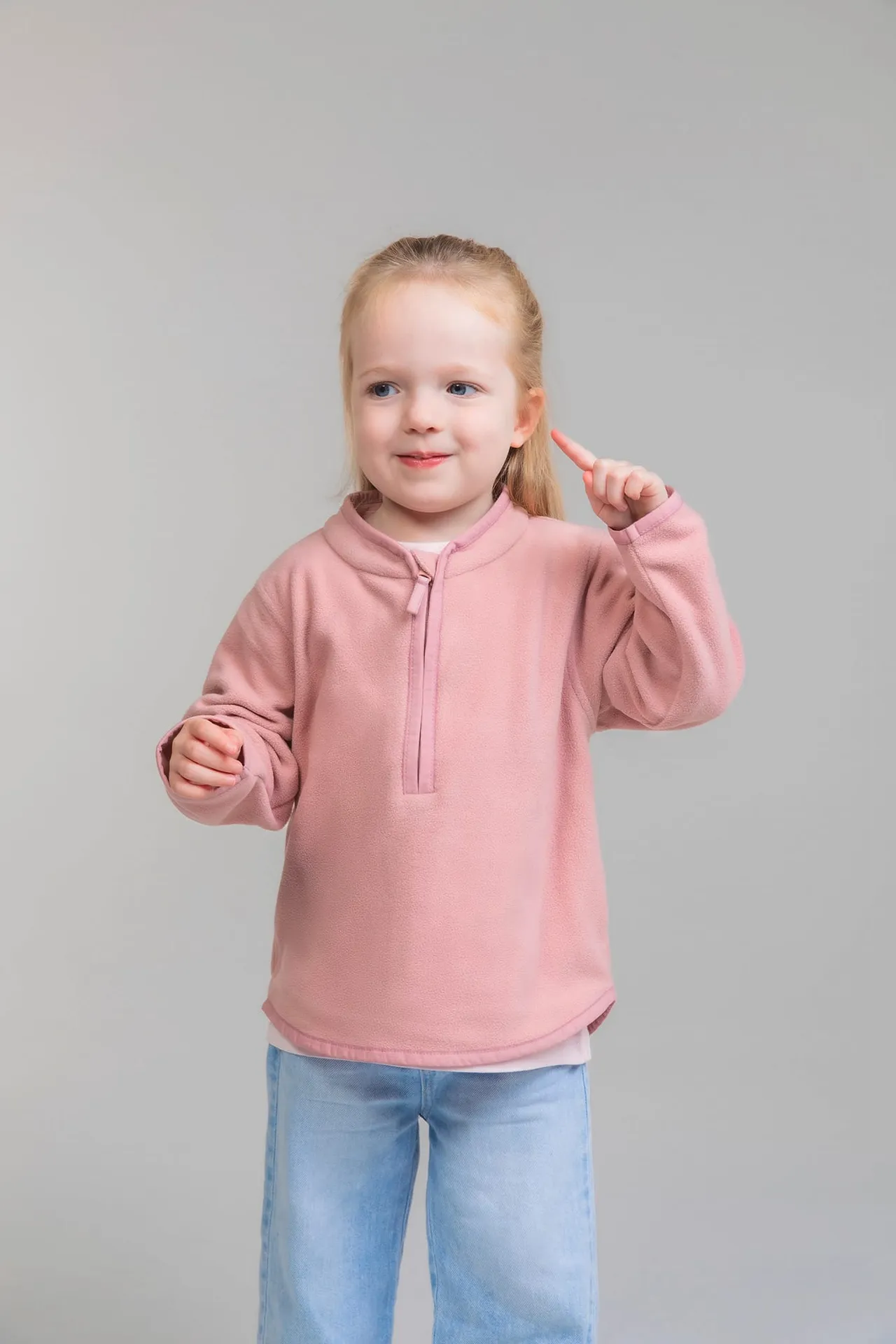 Fleece-Pulli für Kinder 1/4 Reißverschluss