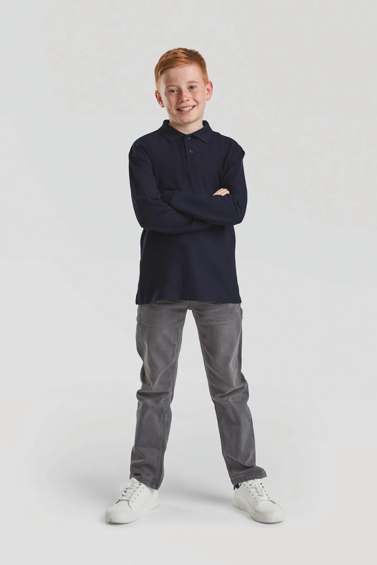 Kinder Langarm-Polohemd 65/35