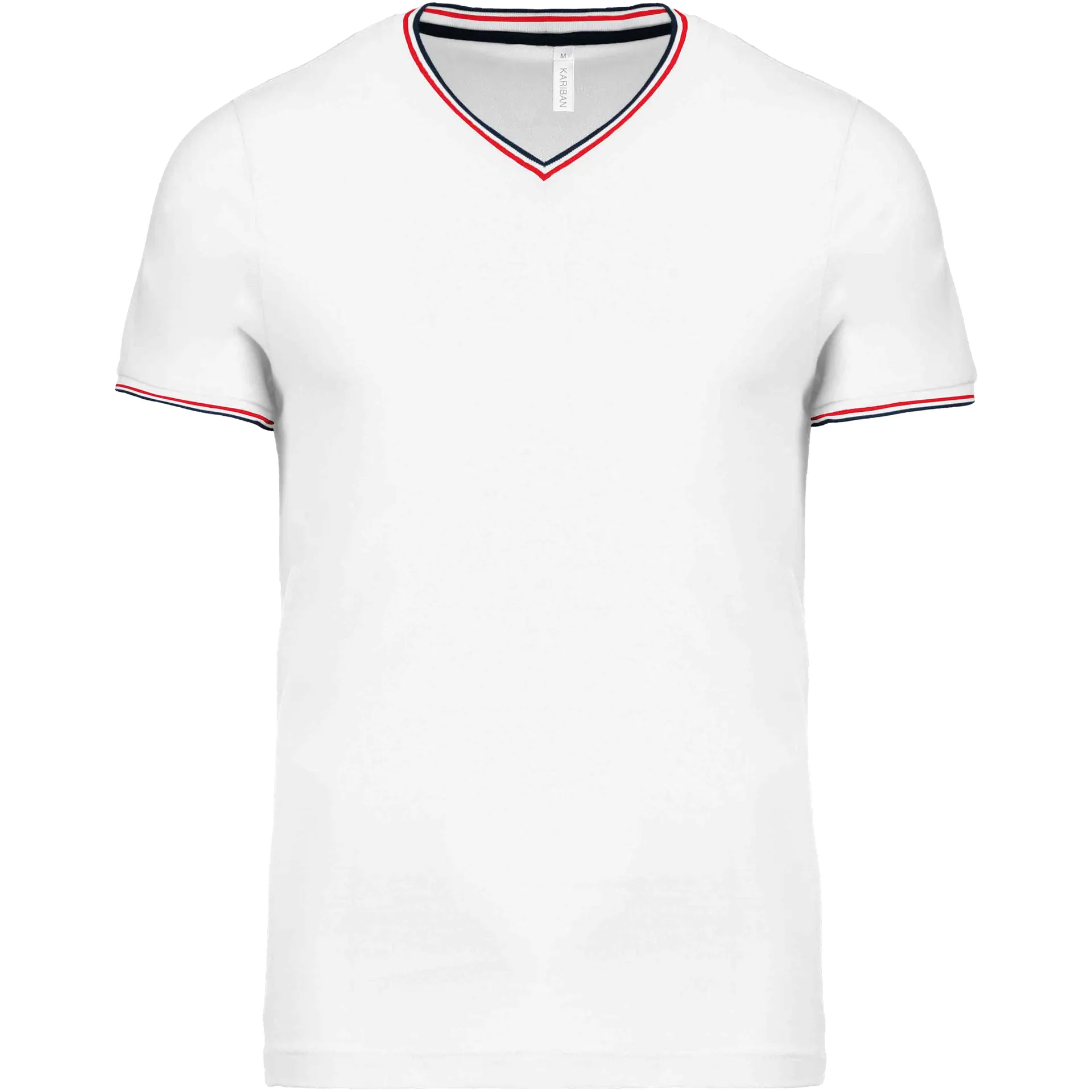 Herren T-Shirt aus Piqué-Trikot mit V-Ausschnitt