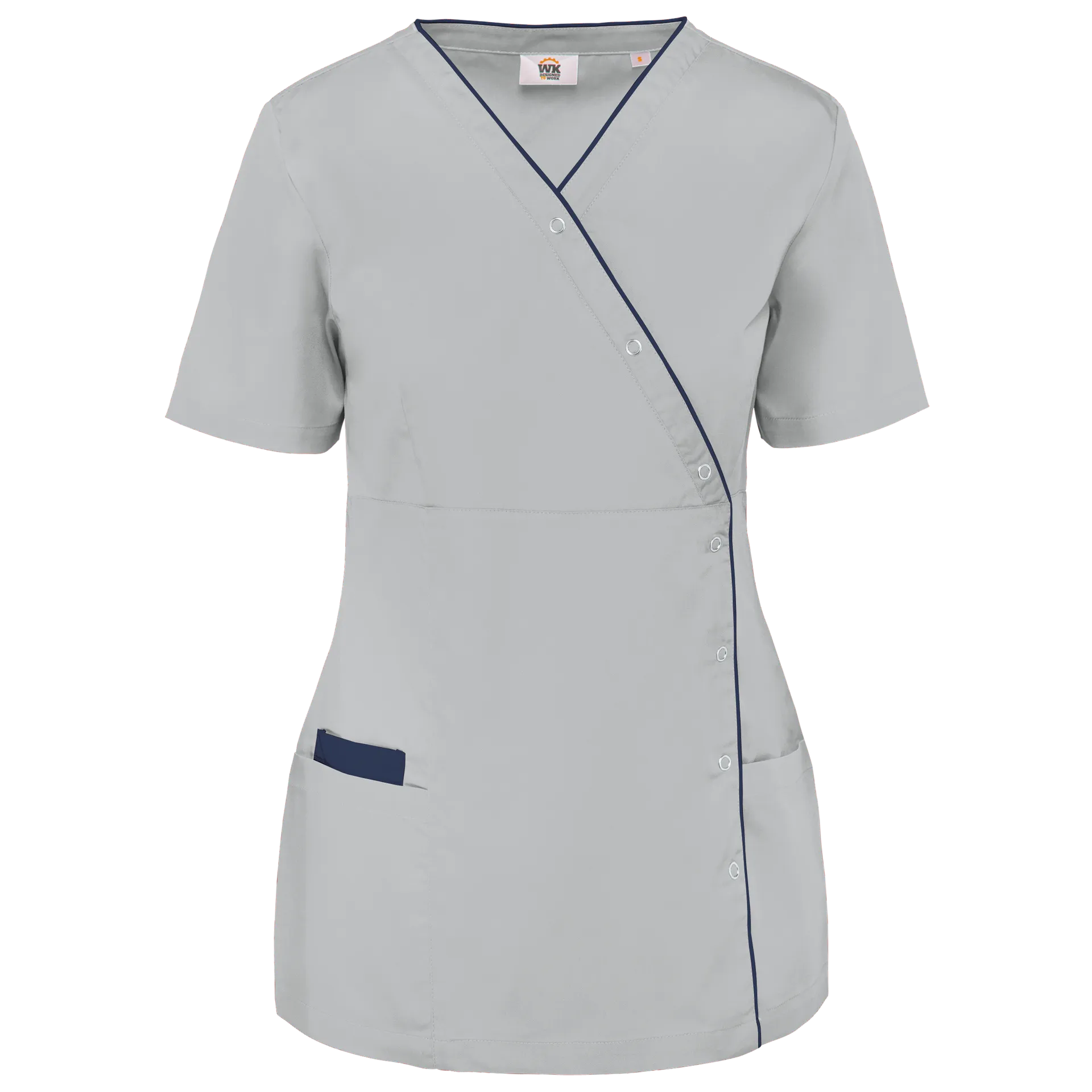 Damenkittel aus Baumwollpolyester mit Druckknöpfen