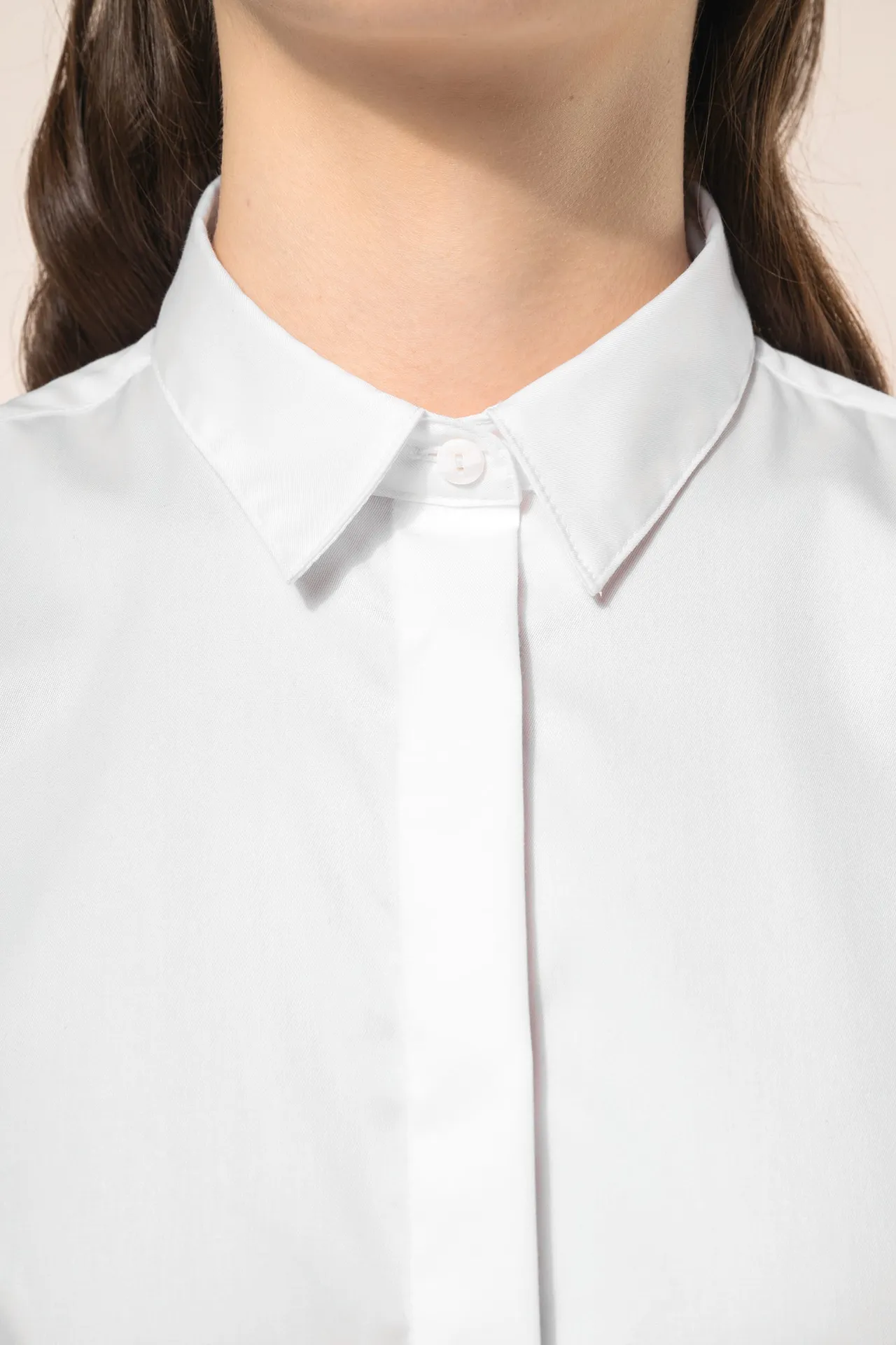 Twill-Damenhemd mit langen Ärmeln