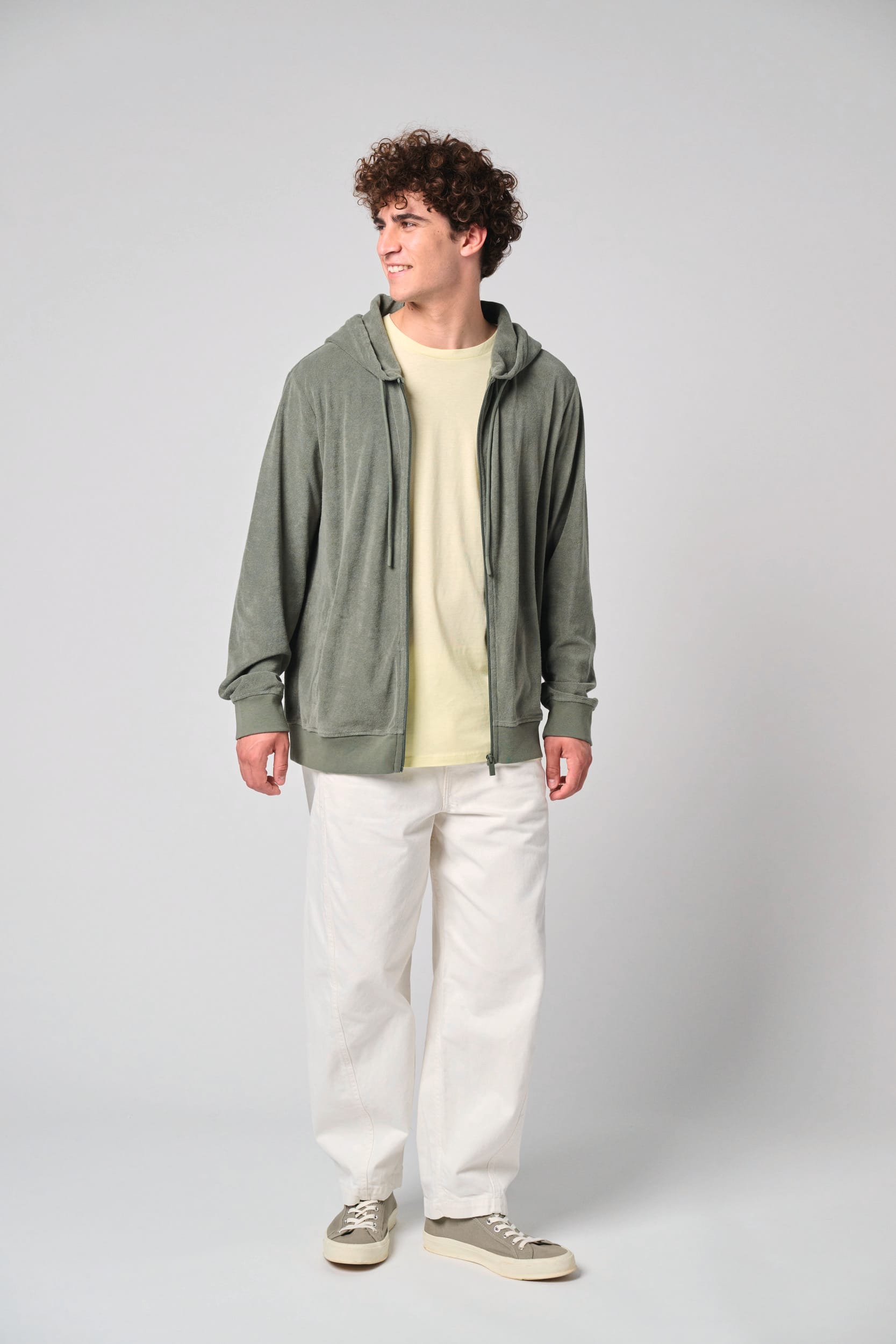 Umweltfreundliches Kapuzensweatshirt aus Frottee mit Reißverschluss für Herren