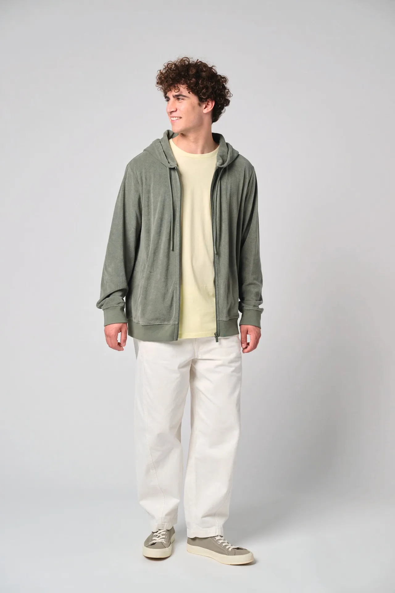 Umweltfreundliches Kapuzensweatshirt aus Frottee mit Reißverschluss für Herren