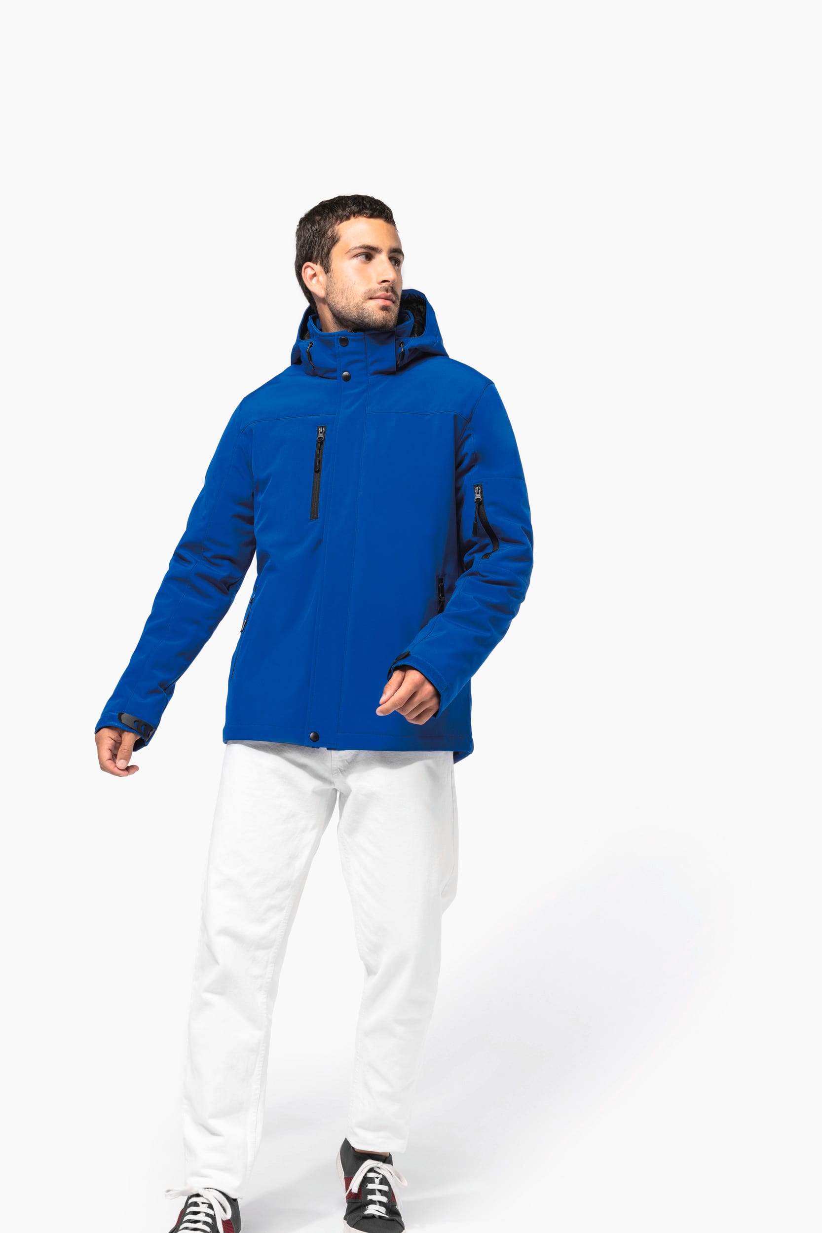 Herrenparka Softshell wattiert mit Kapuze