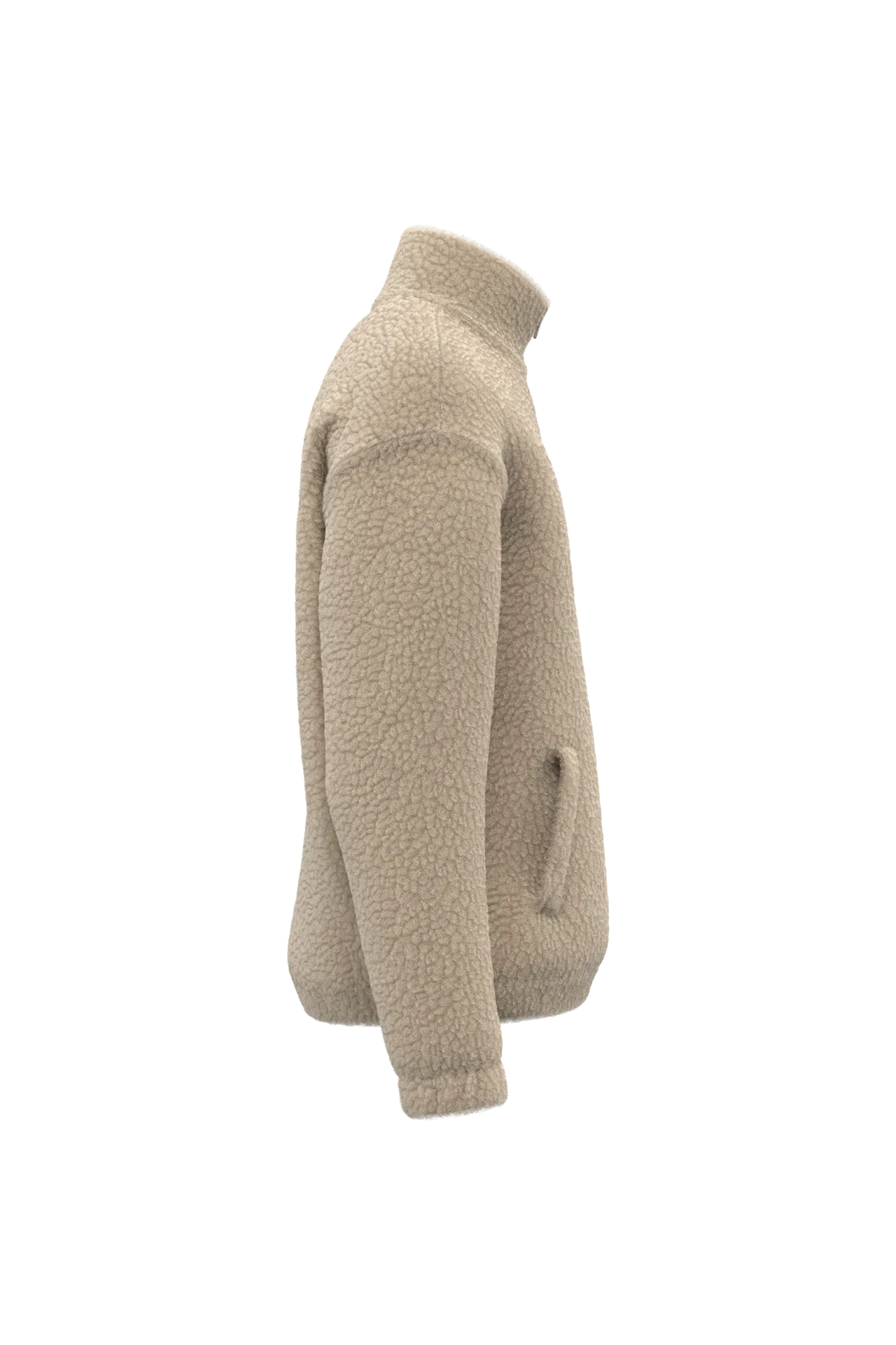 Unisex-Sweatshirt mit 1/4-Reißverschluss und überschnittenen Schultern aus Sherpa-Material