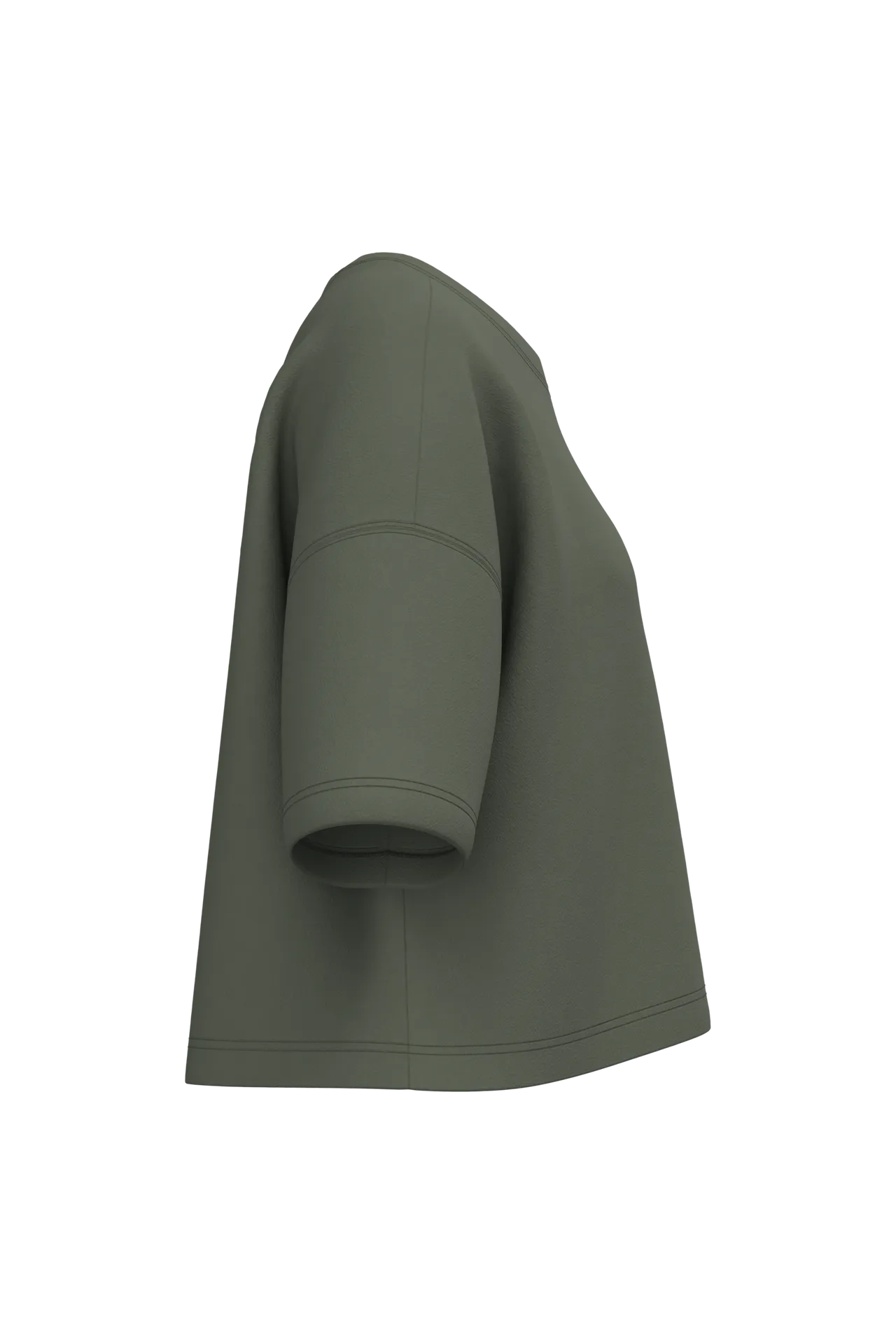 Damen Cropped-Sweatshirt mit kurzen Ärmeln und Rundhalsausschnitt