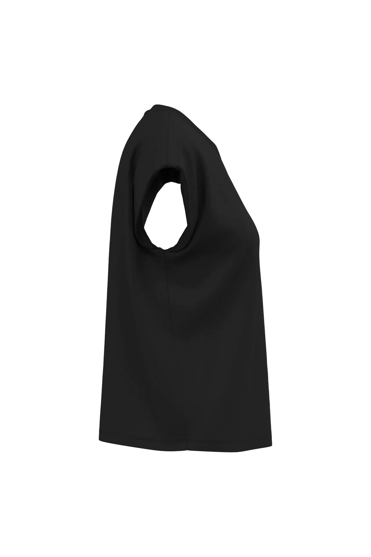 Nachhaltiges ärmelloses Damen-T-Shirt mit Schulterpolstern