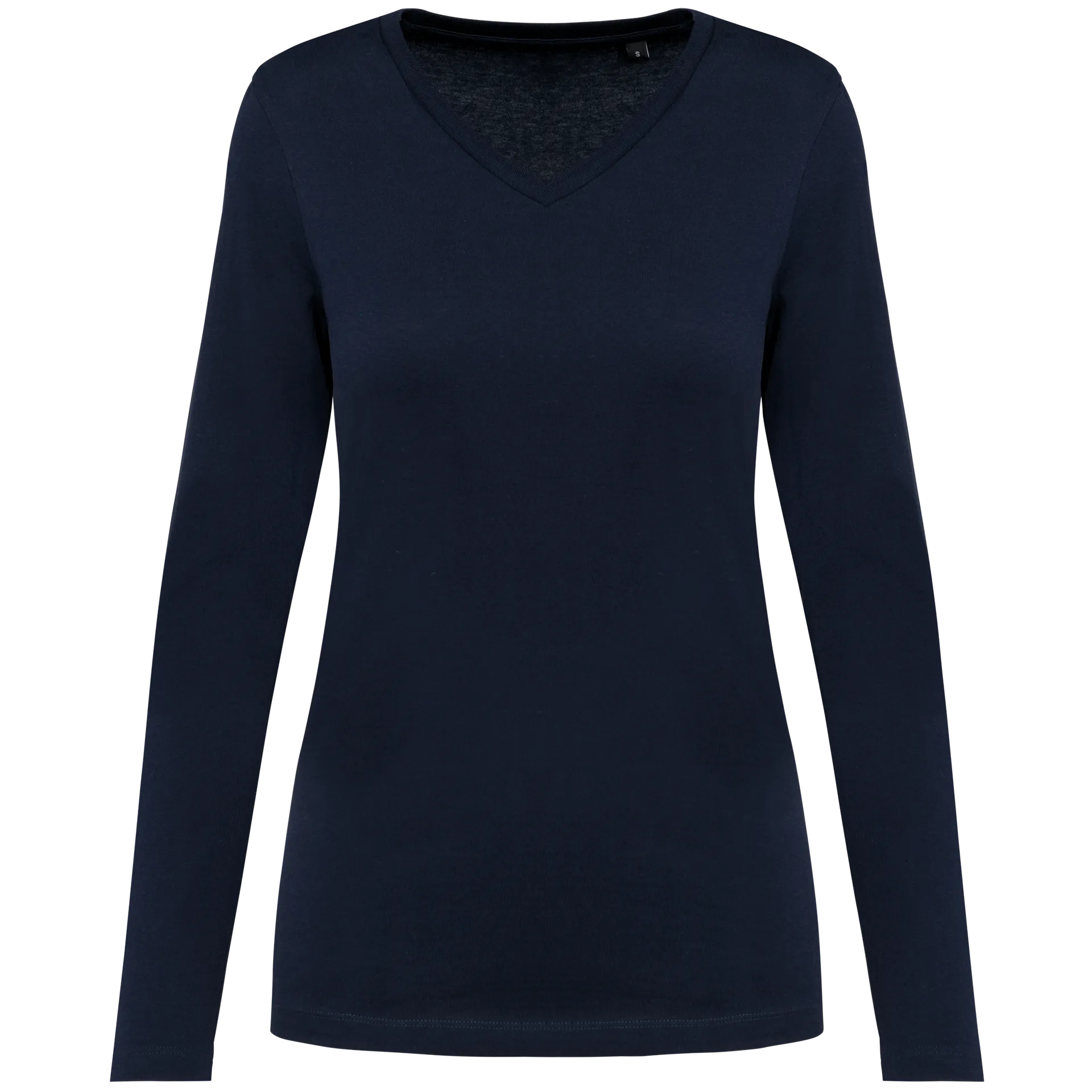 Supima® Damen-T-Shirt mit V-Ausschnitt und langen Ärmeln