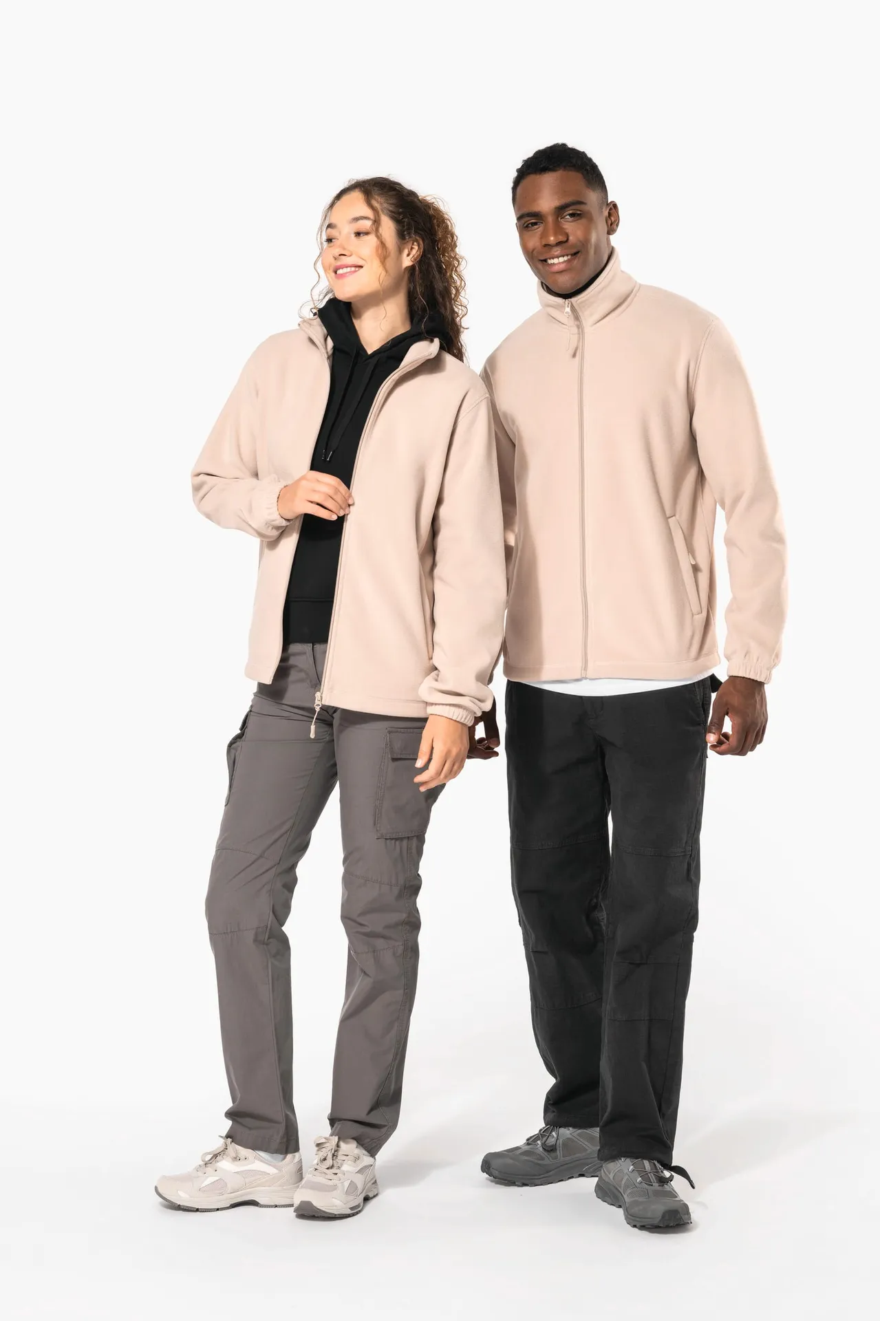 Verstellbare Fleecejacke mit elastischen Ärmelbündchen