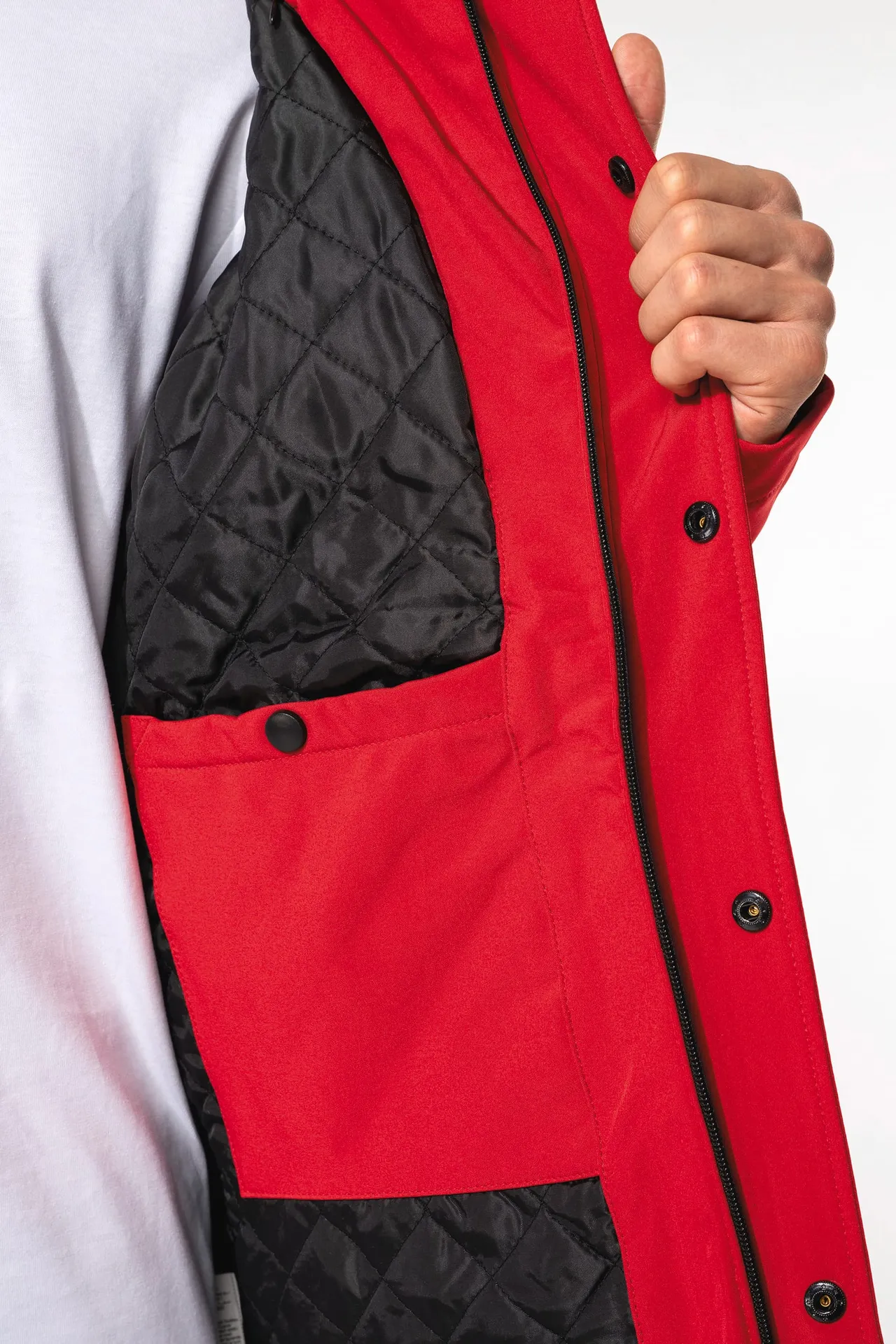 Herrenparka Softshell wattiert mit Kapuze