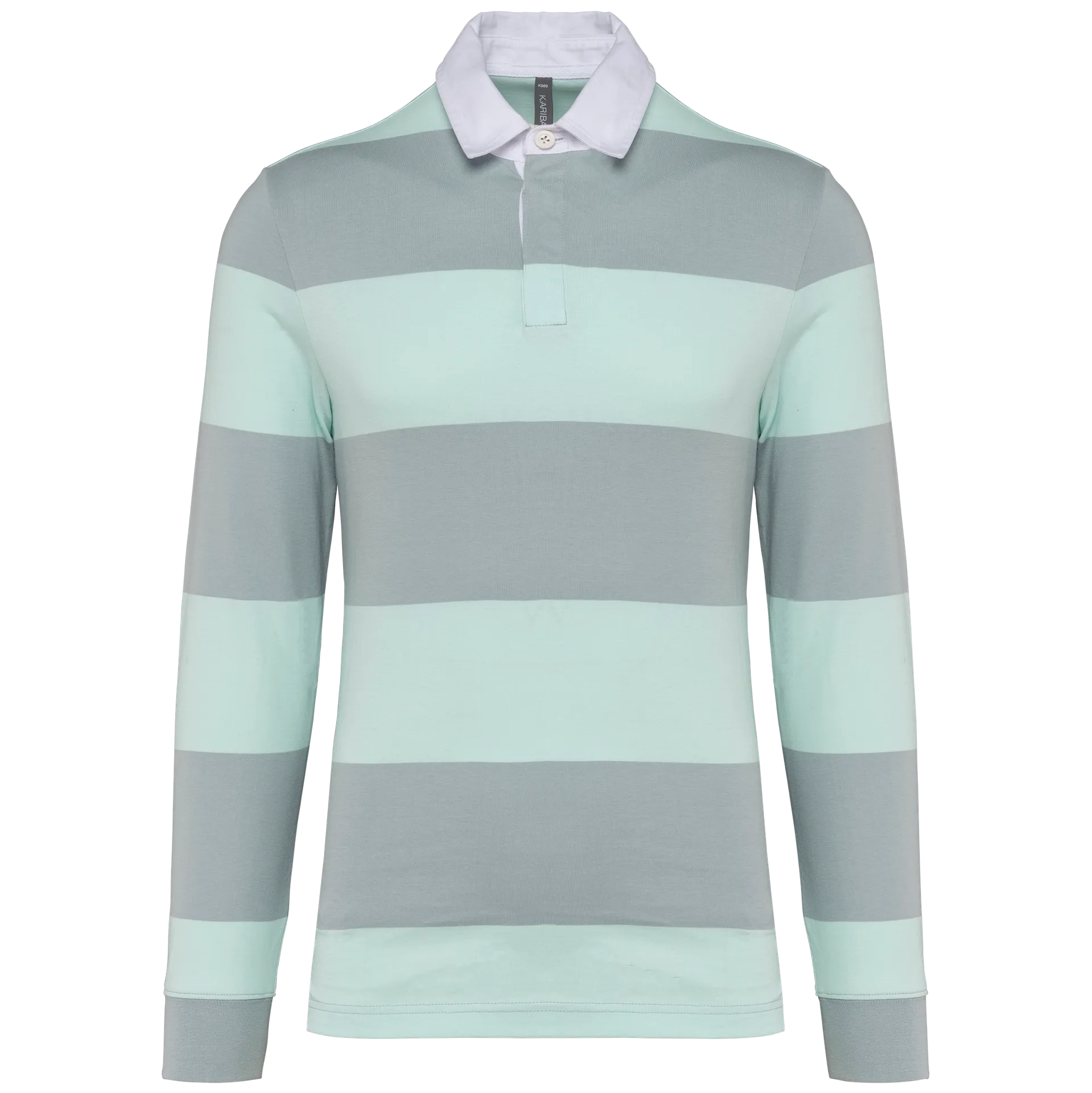 Gestreiftes Polohemd mit langen Ärmeln, Unisex