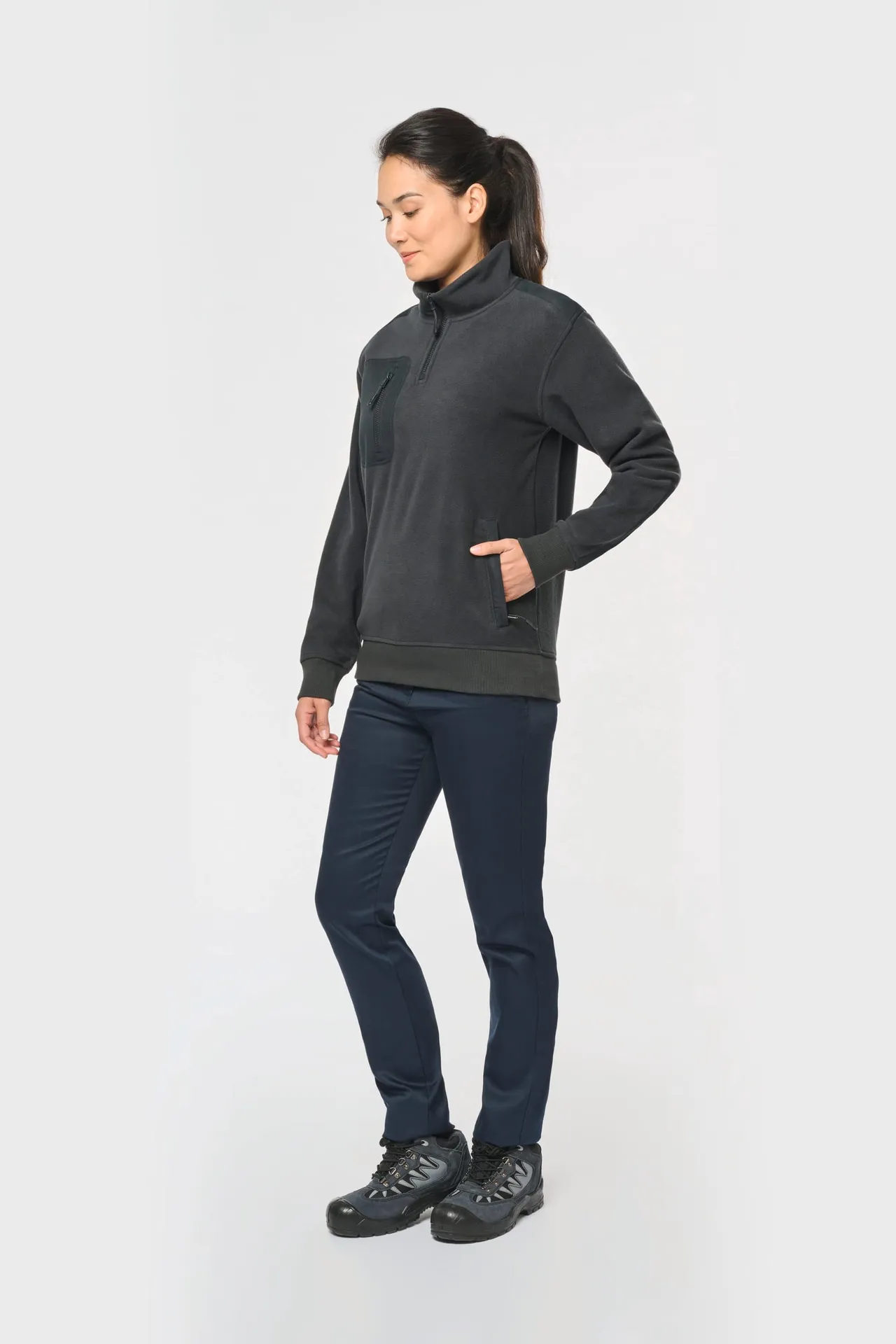 Umweltfreundlicher Fleecepullover mit Reißverschlusskragen, Unisex