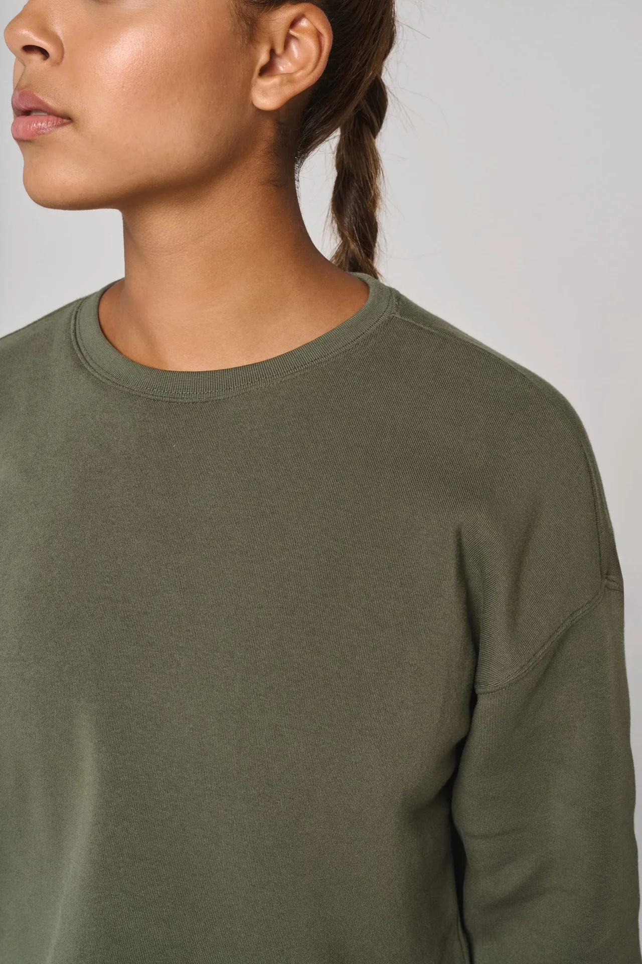 Damen Cropped-Sweatshirt mit Rundhalsausschnitt