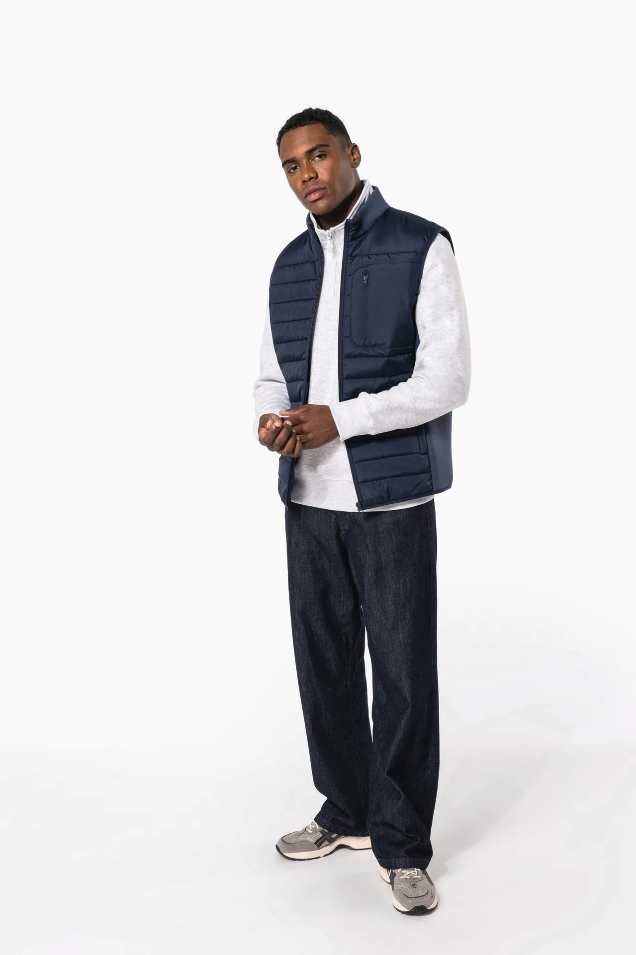 Bodywarmer aus zwei Materialien für Herren