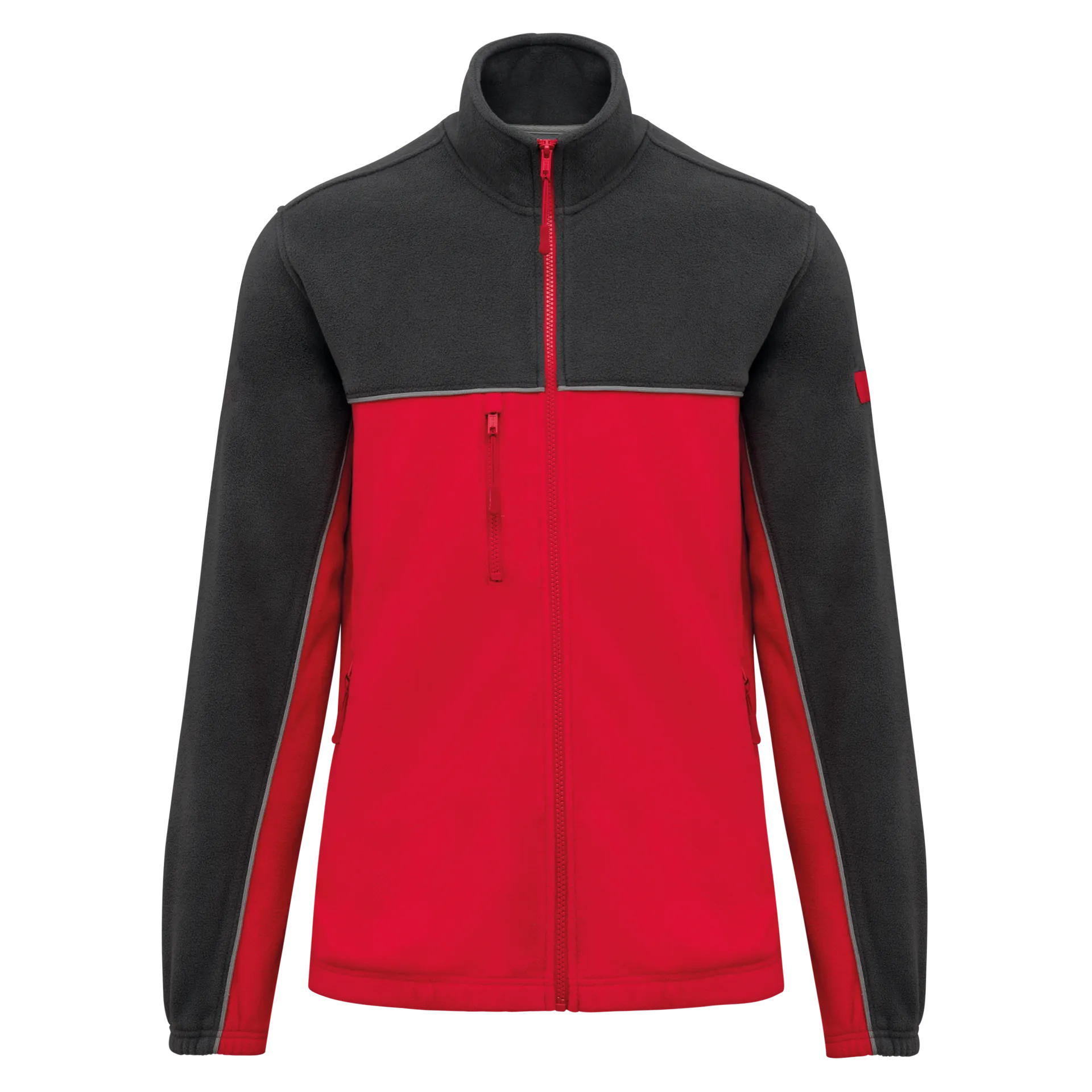 Zweifarbige, umweltfreundliche Unisex-Fleecejacke