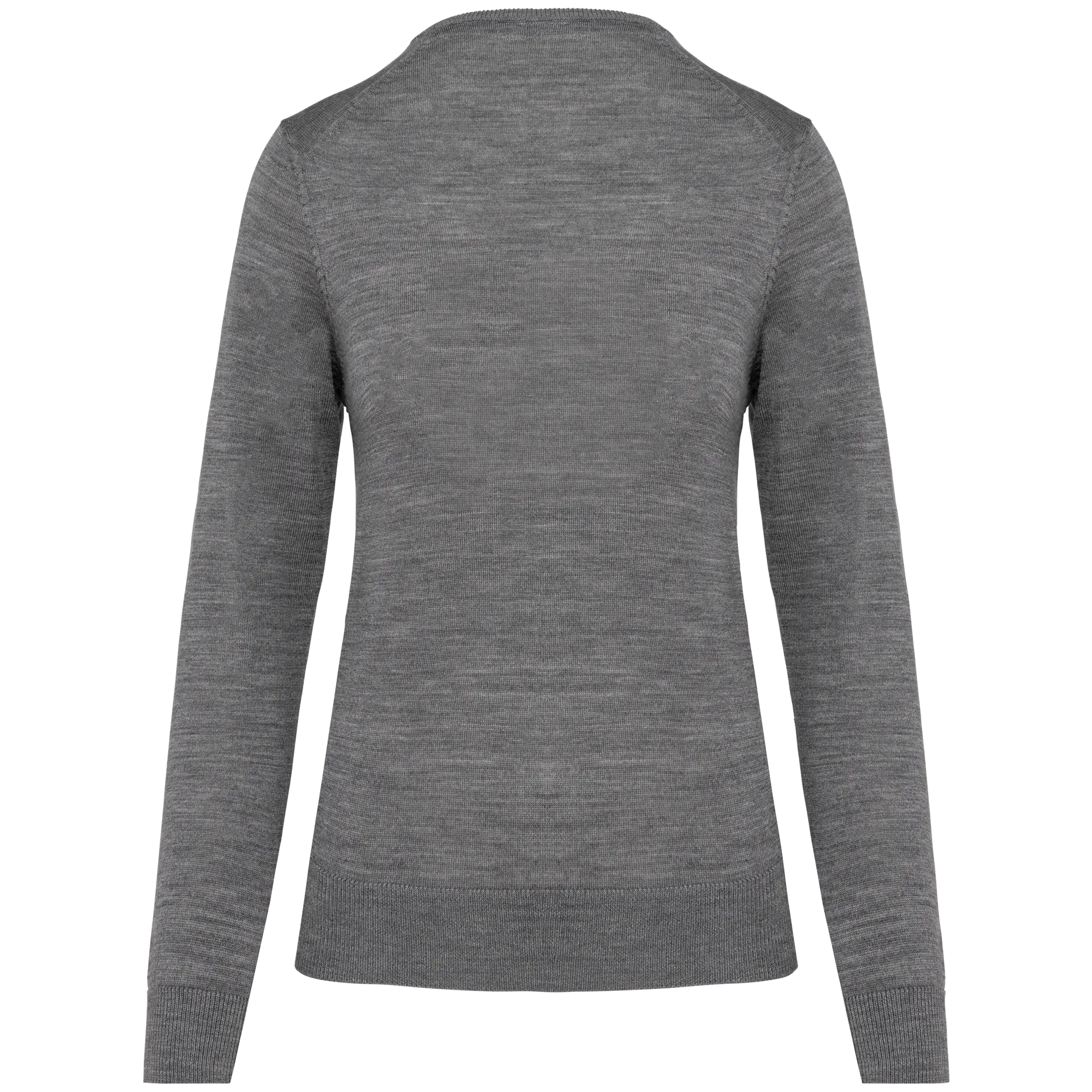 Merino-Damenpullover mit V-Ausschnitt