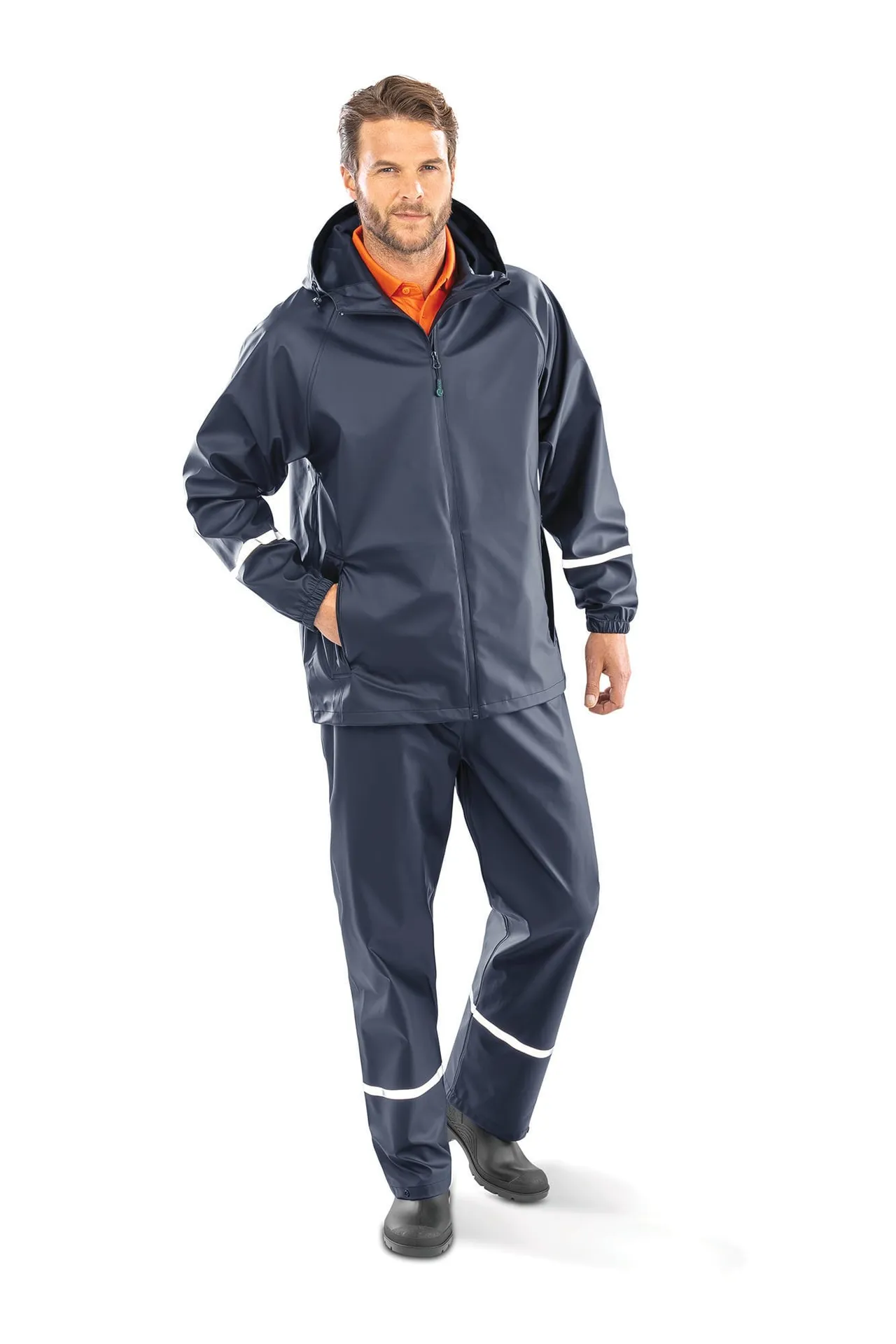 Wasserdichte Prism PU-Jacke mit reflektierenden Streifen