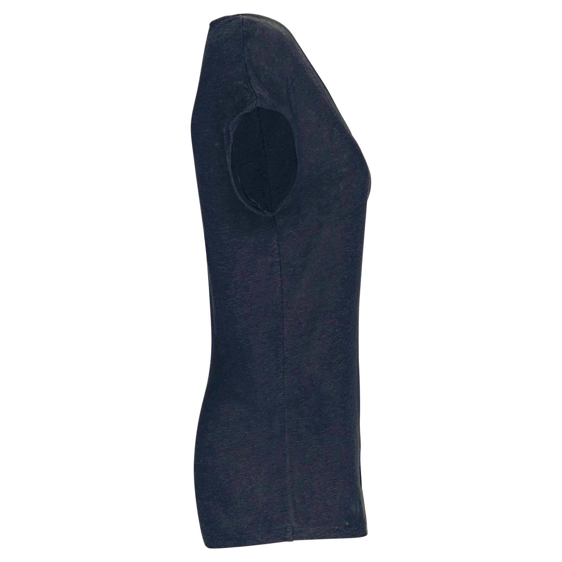 Damen-T-Shirt aus Leinen mit V-Ausschnitt