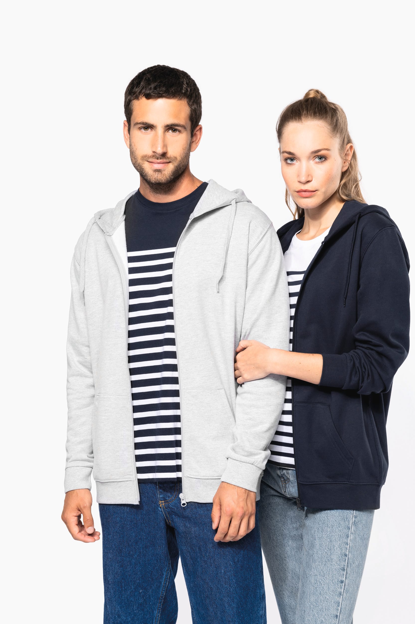 Recyceltes Unisex-Sweatshirt mit Reißverschluss und Kapuze