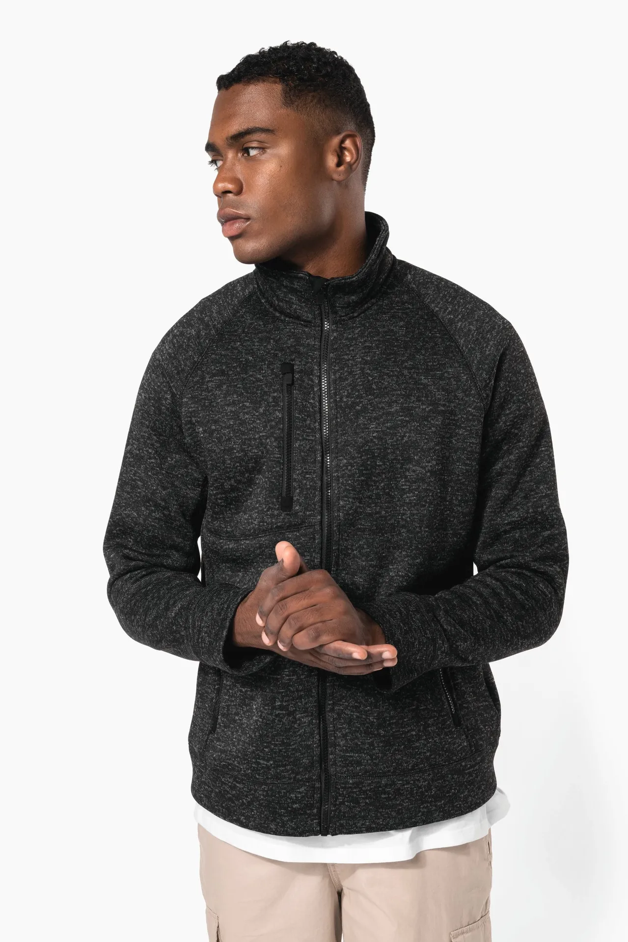 Herren-Weste mit Reißverschluss, aus Chiné