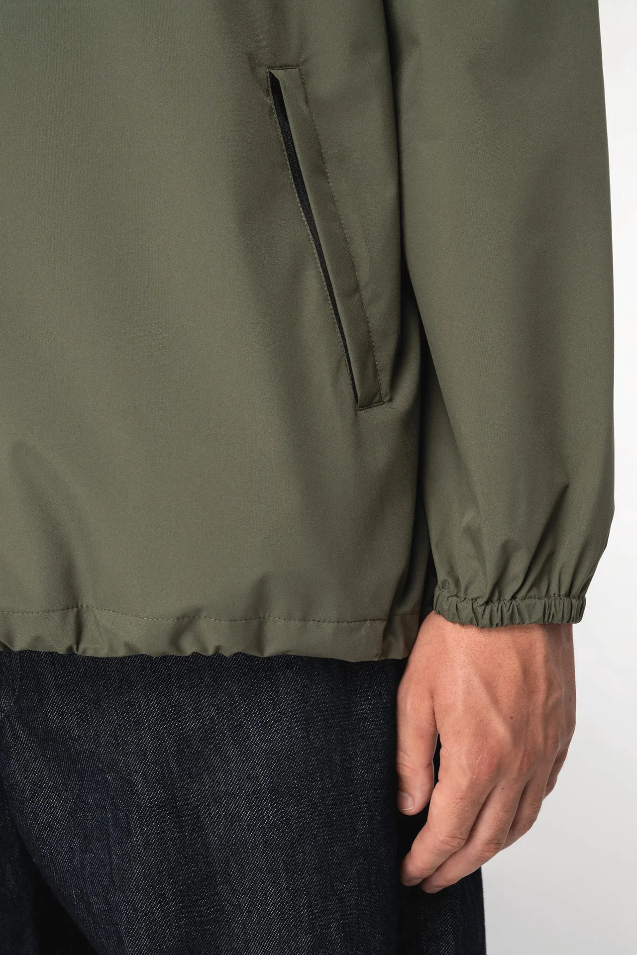 Wasserdichte, umweltfreundliche Unisex-Windjacke mit Viertel-Reißverschluss