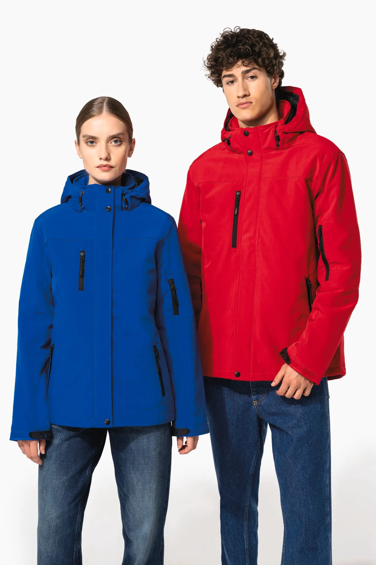 Herrenparka Softshell wattiert mit Kapuze