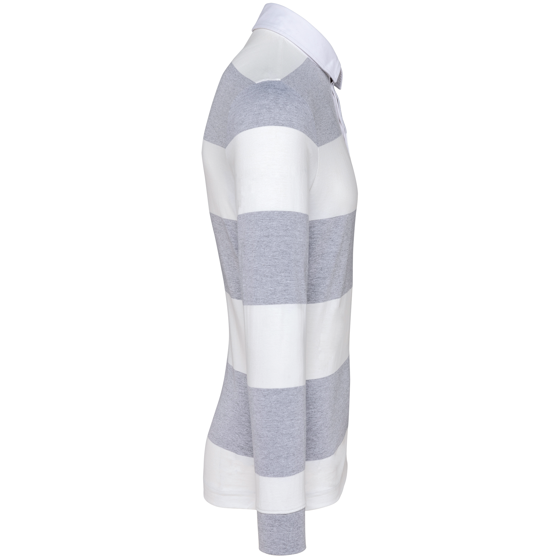 Gestreiftes Polohemd mit langen Ärmeln, Unisex