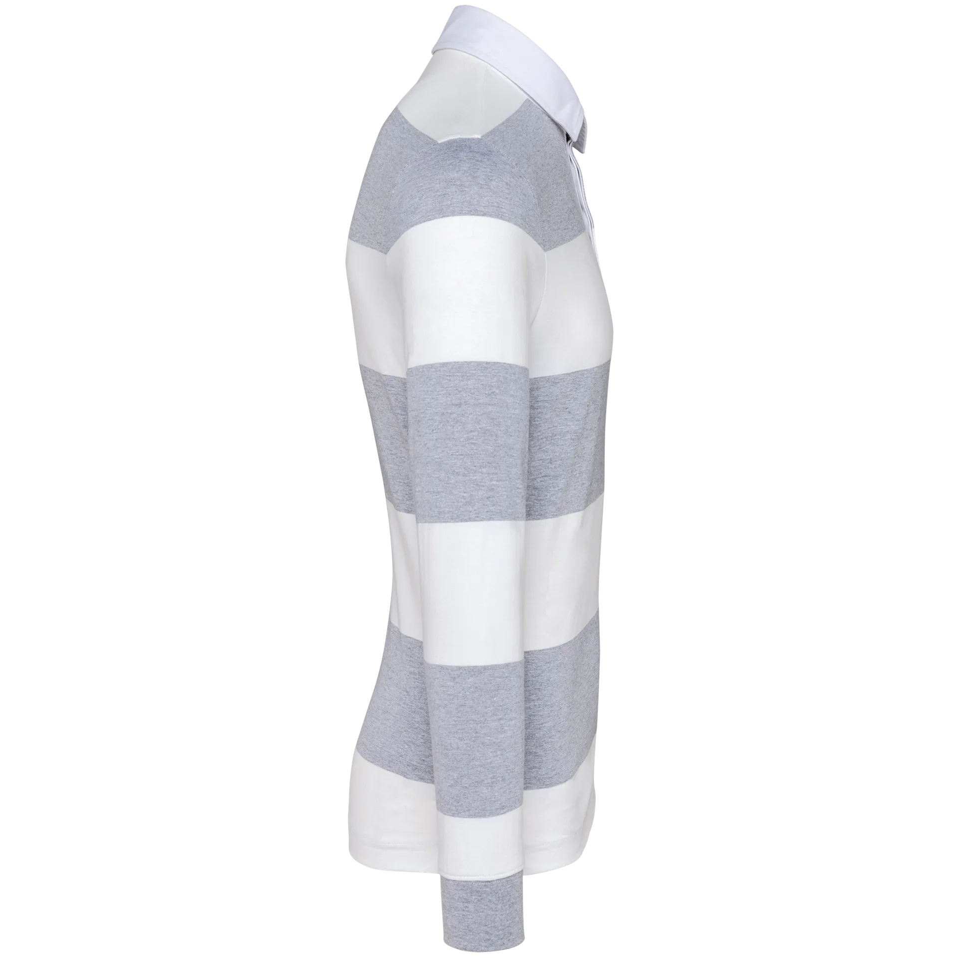 Gestreiftes Polohemd mit langen Ärmeln, Unisex