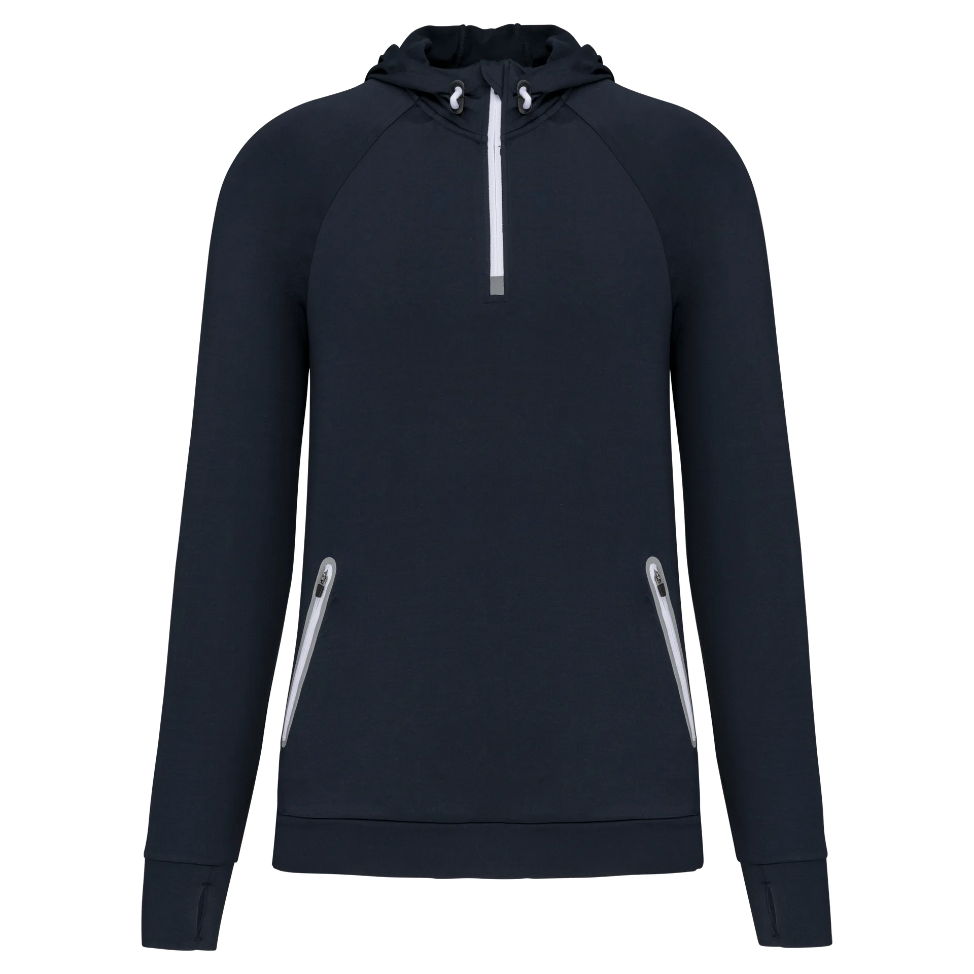 Kapuzen-Sweatshirt 1/4 Sport-Reißverschluss Unisex
