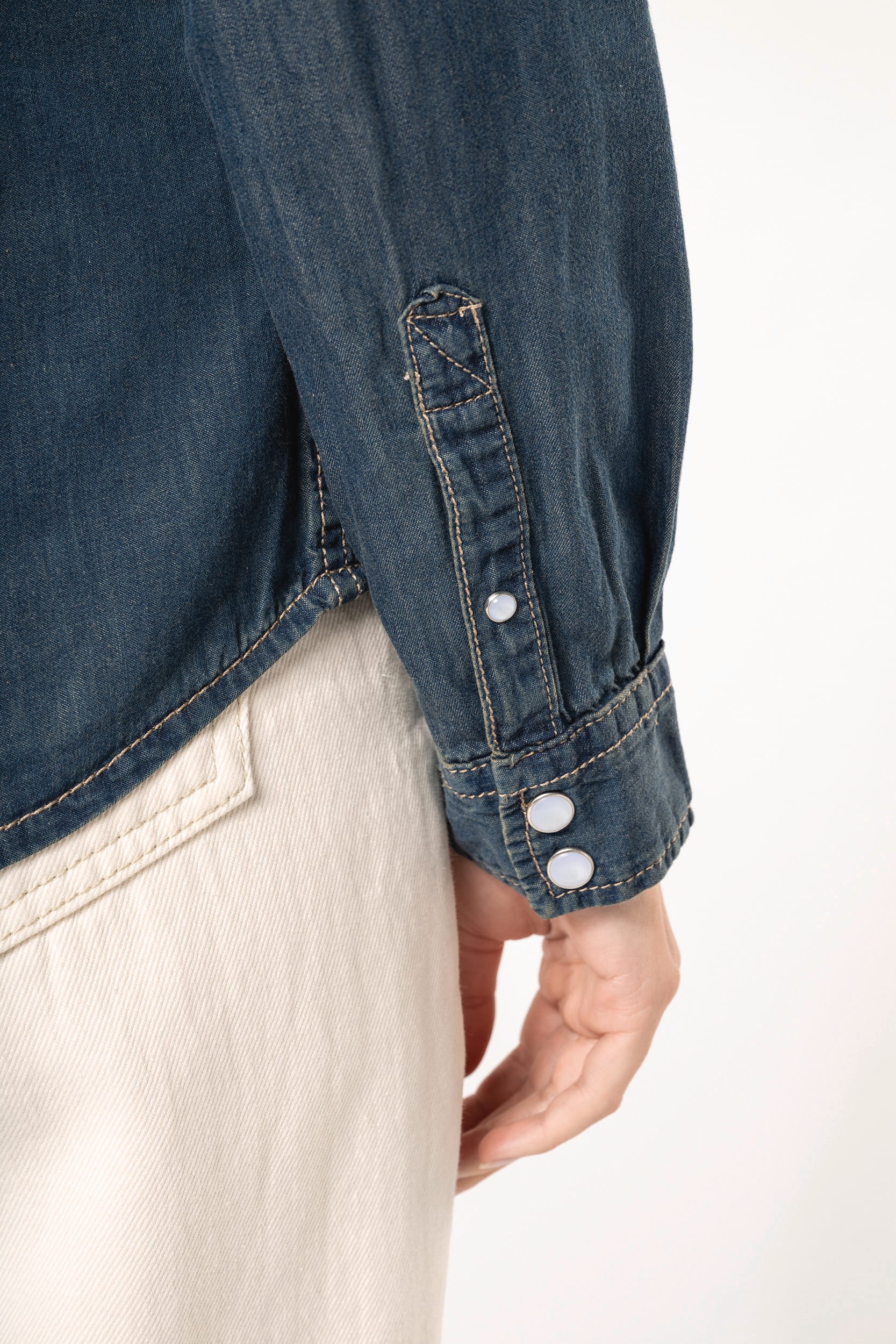 Damen denim-hemd langarm