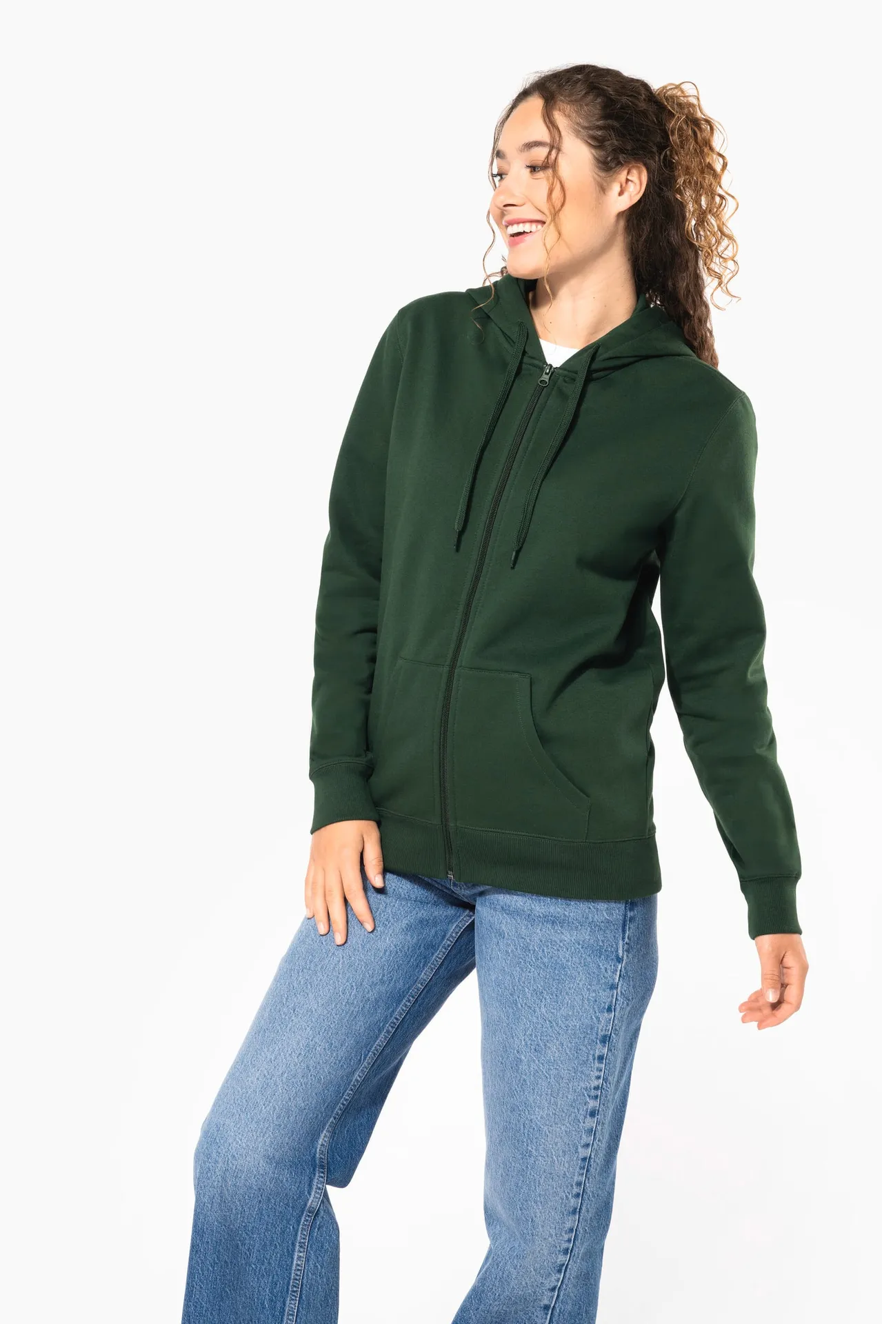 Recyceltes Unisex-Sweatshirt mit Reißverschluss und Kapuze