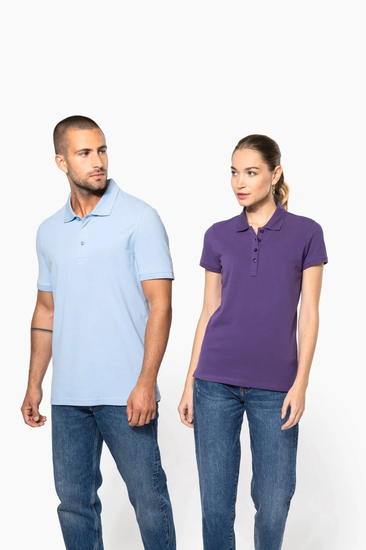 Dammen Kurzam Poloshirt aus Baumwollpiqué