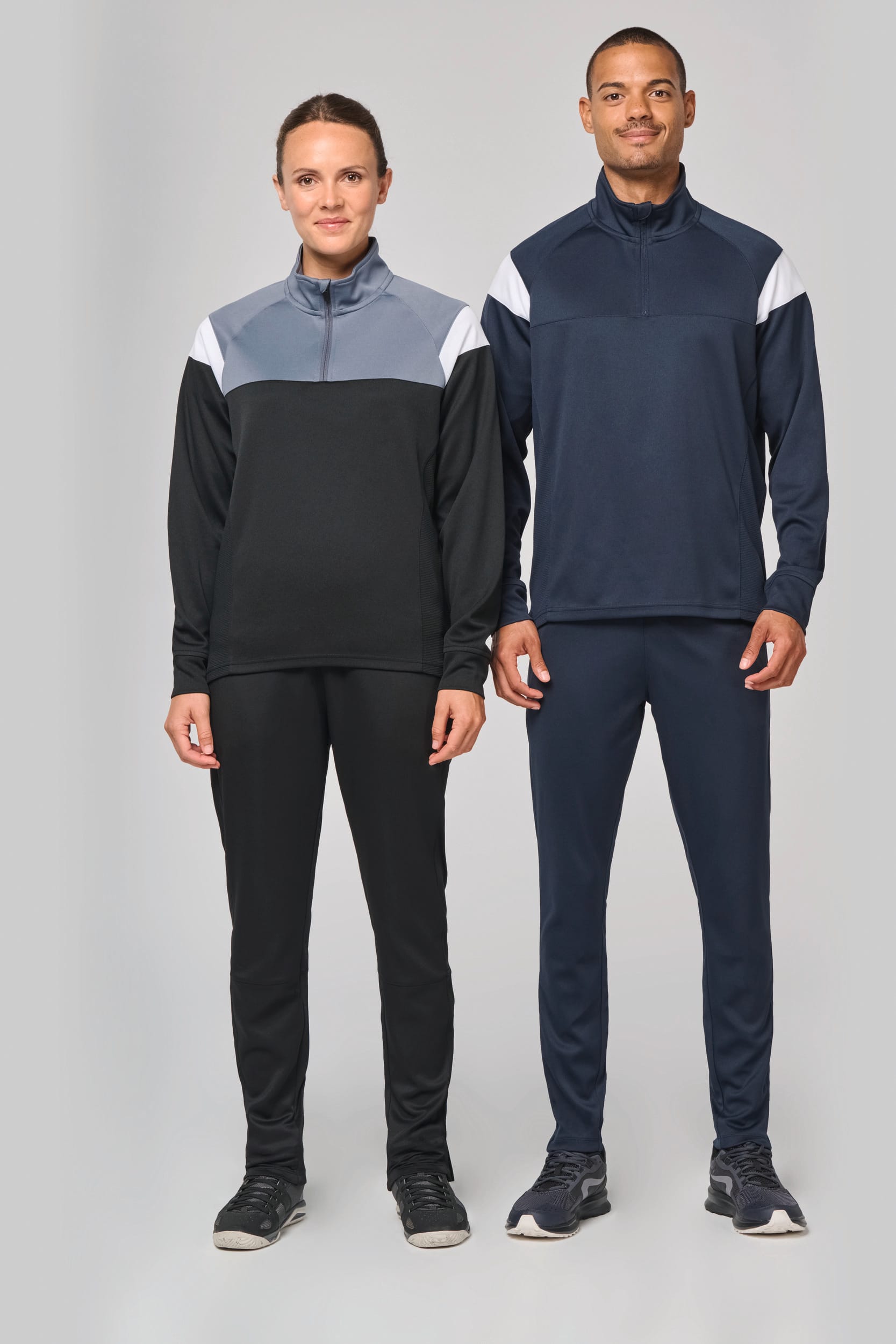 Unisex Trainings-Sweatshirt mit 1/4 Reißverschluss