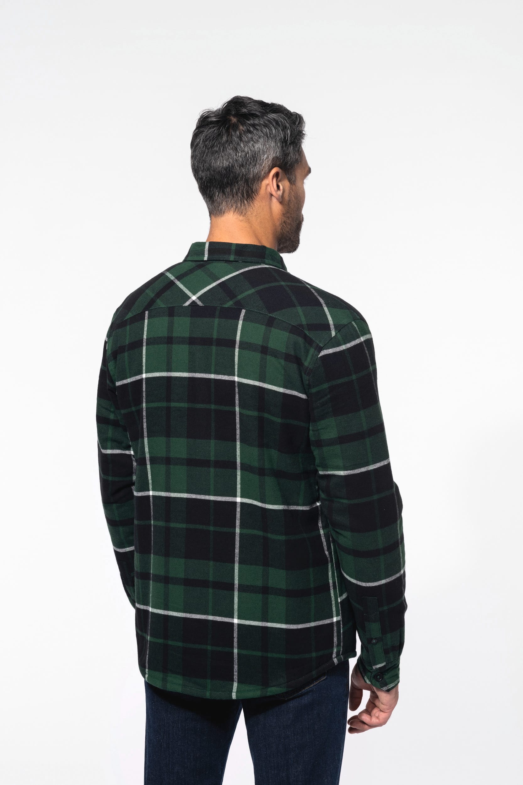 Karo-Hemdjacke mit Sherpa-Futter