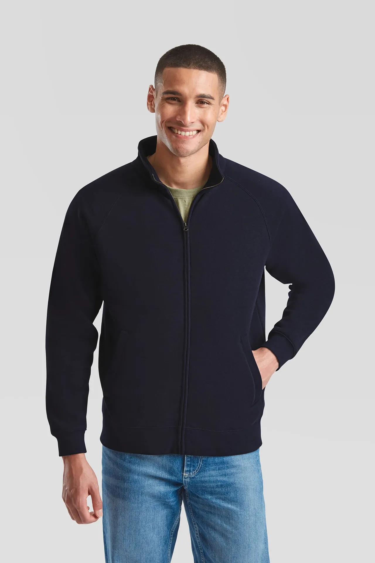 Iconic Premium Herren-Sweatshirt mit Reißverschluss-Stehkragen