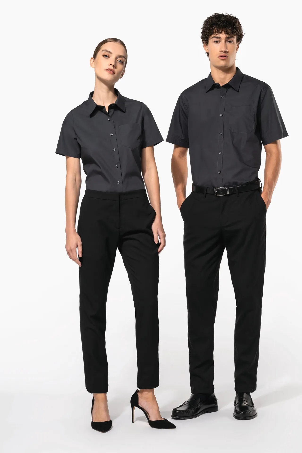 Damen Popelinebluse Kurzarm