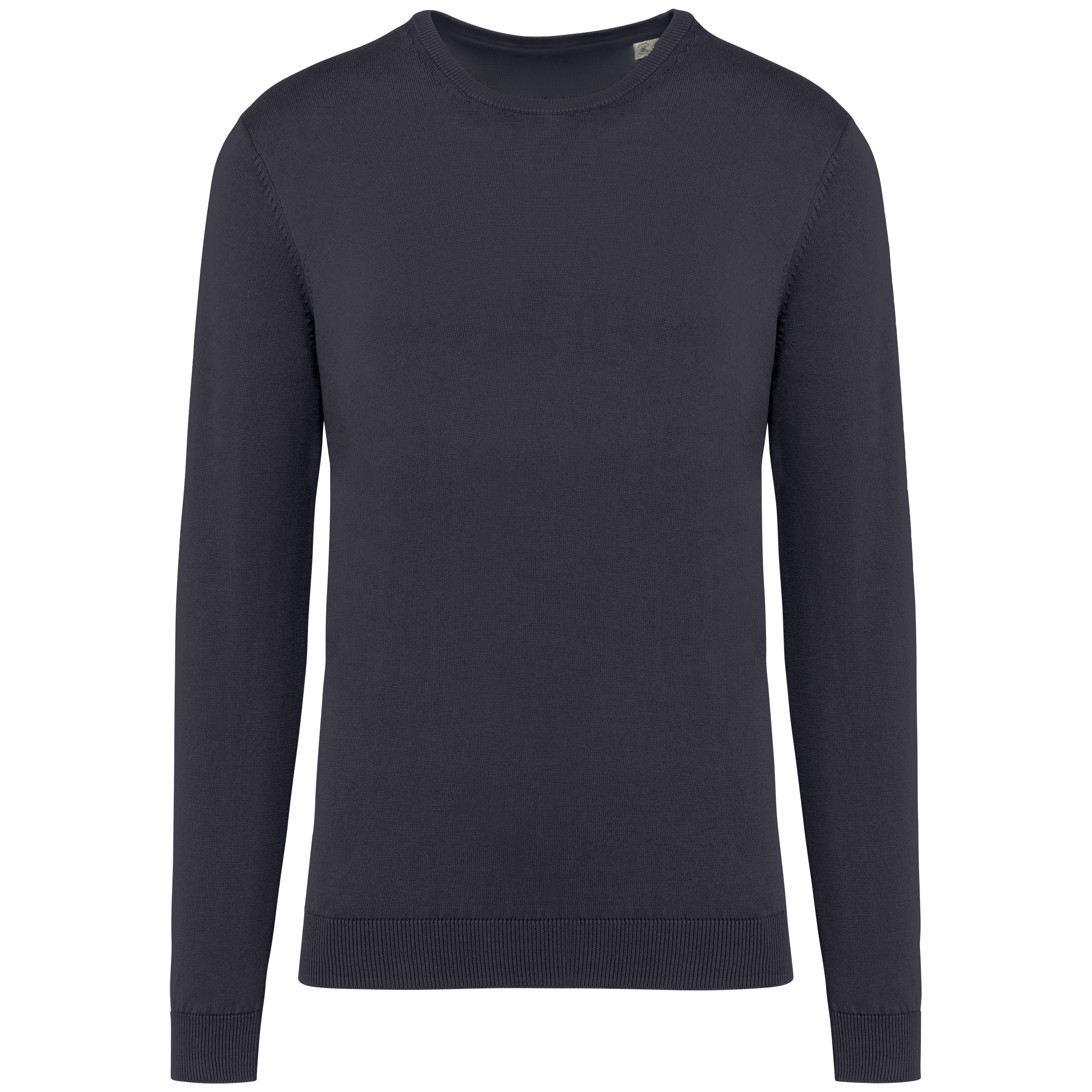 Umweltfreundlicher ausgewaschener Herrenpullover mit Rundhalsausschnitt