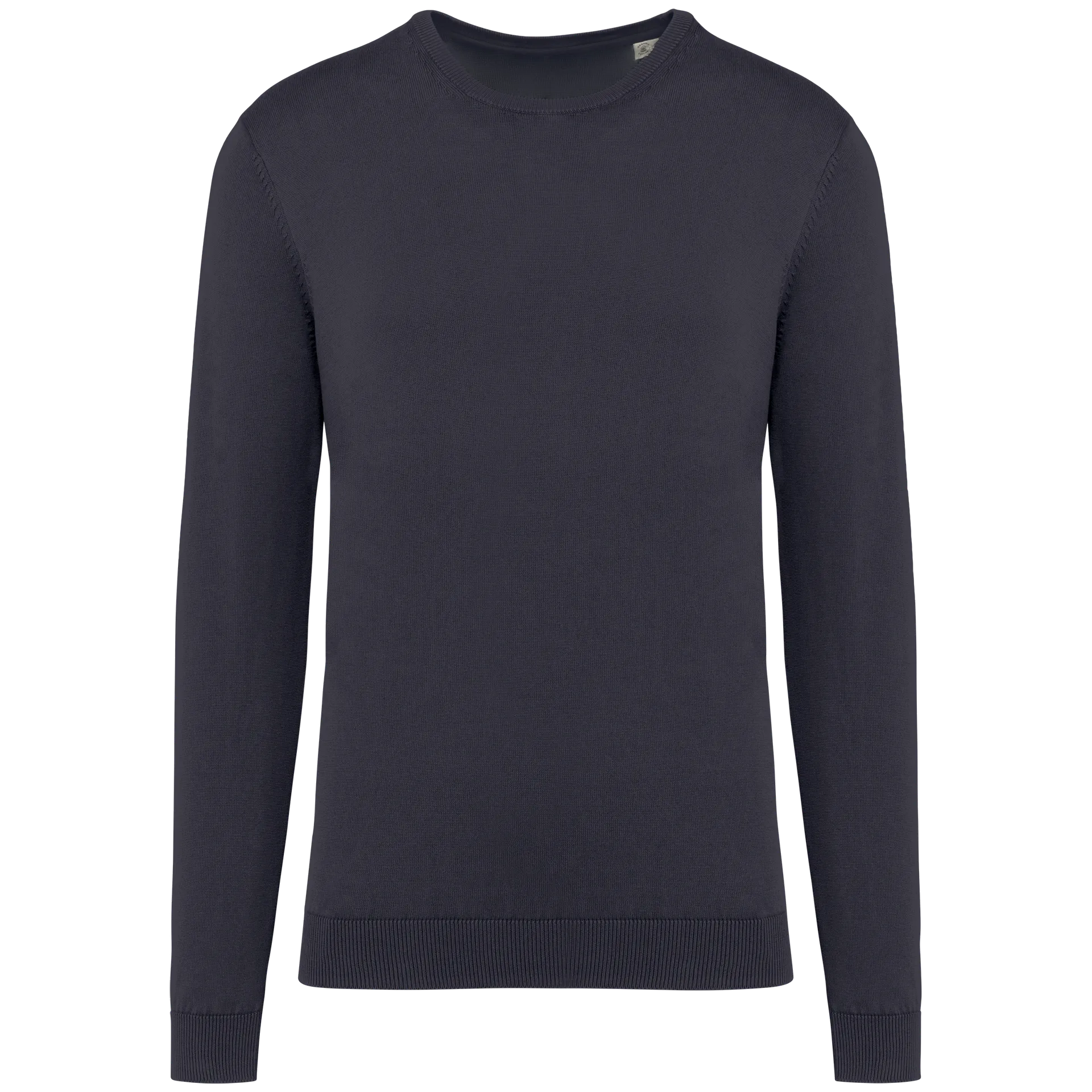 Umweltfreundlicher ausgewaschener Herrenpullover mit Rundhalsausschnitt