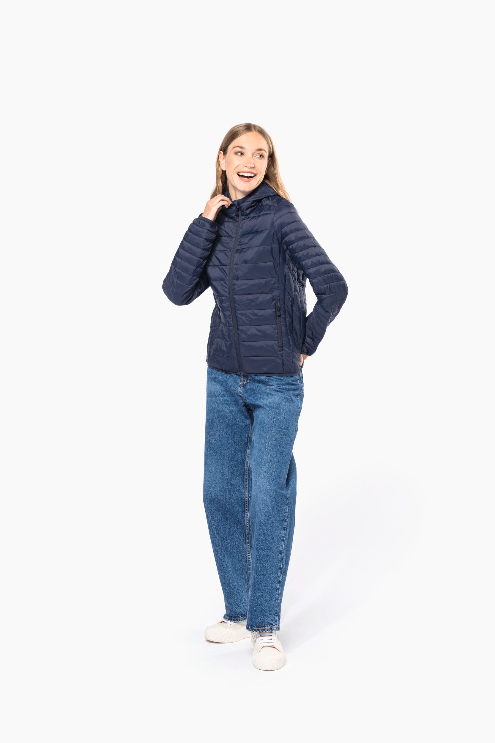 Leichte Damen-Steppjacke mit Kapuze