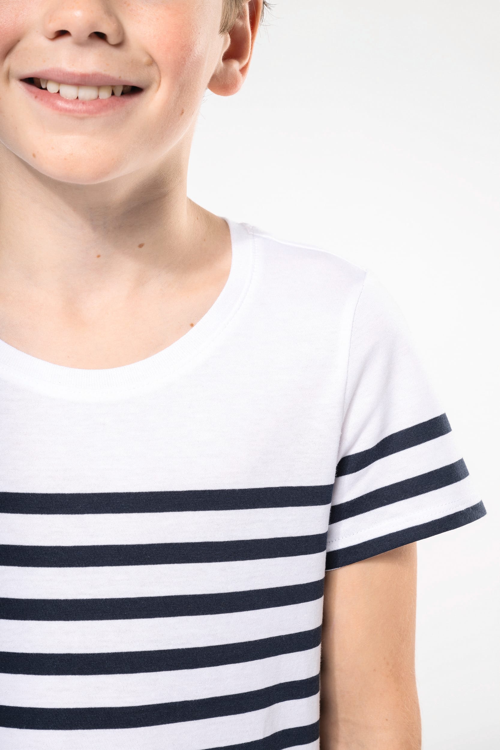 T-Shirt im Marine-Stil mit Rundhalsausschnitt Bio Kinder