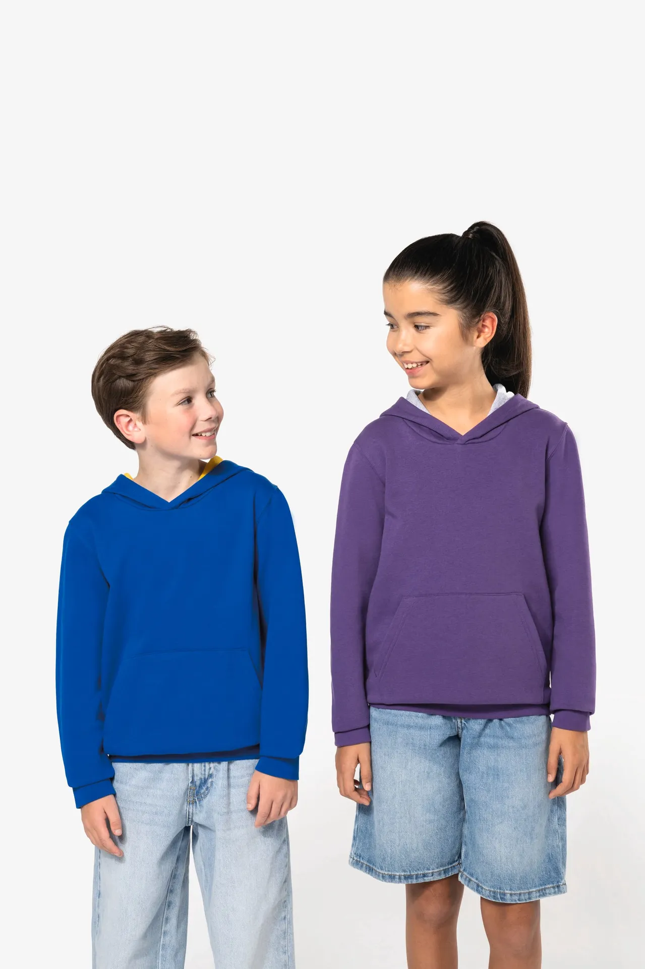 Kinder Kapuzenshirt Bicolor