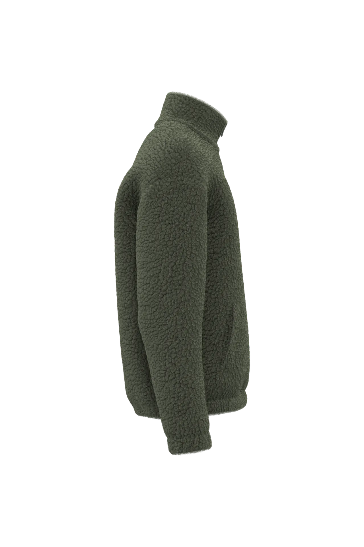 Unisex-Sweatshirt aus Sherpa mit Reißverschluss und überschnittenen Schultern