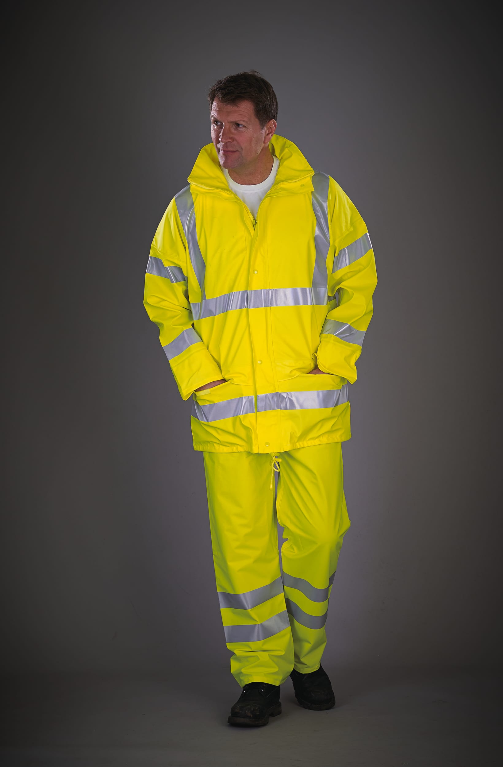 Atmungsaktive Hi-Vis Soft Flex Regenjacke