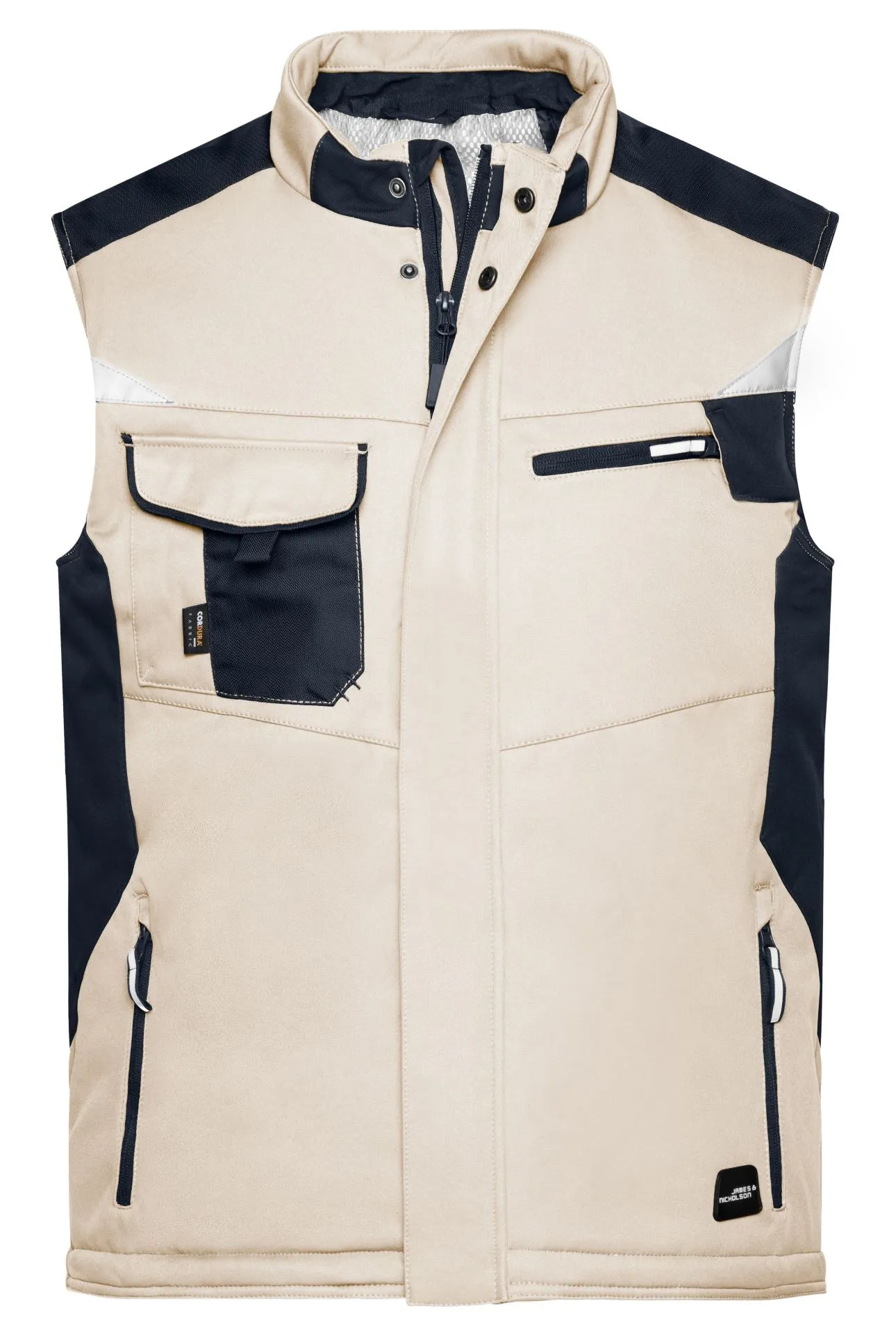 James & Nicholson JN825 – Robuste Winter Softshell-Arbeitsweste mit CORDURA®