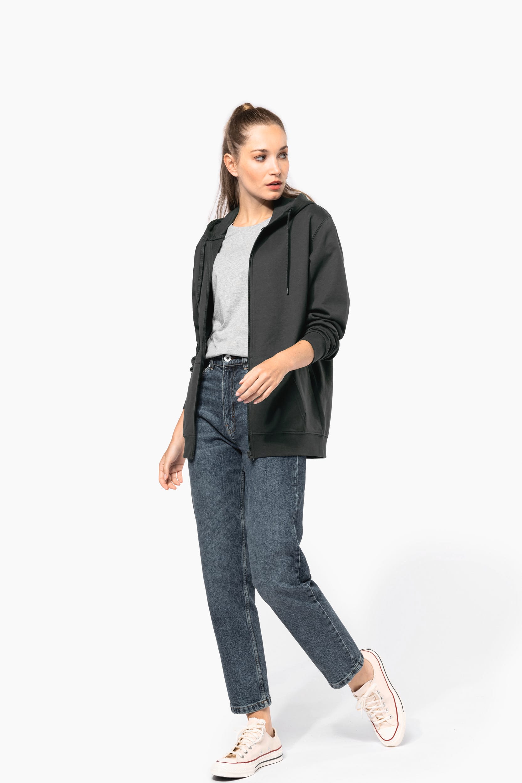 Recyceltes Unisex-Sweatshirt mit Reißverschluss und Kapuze