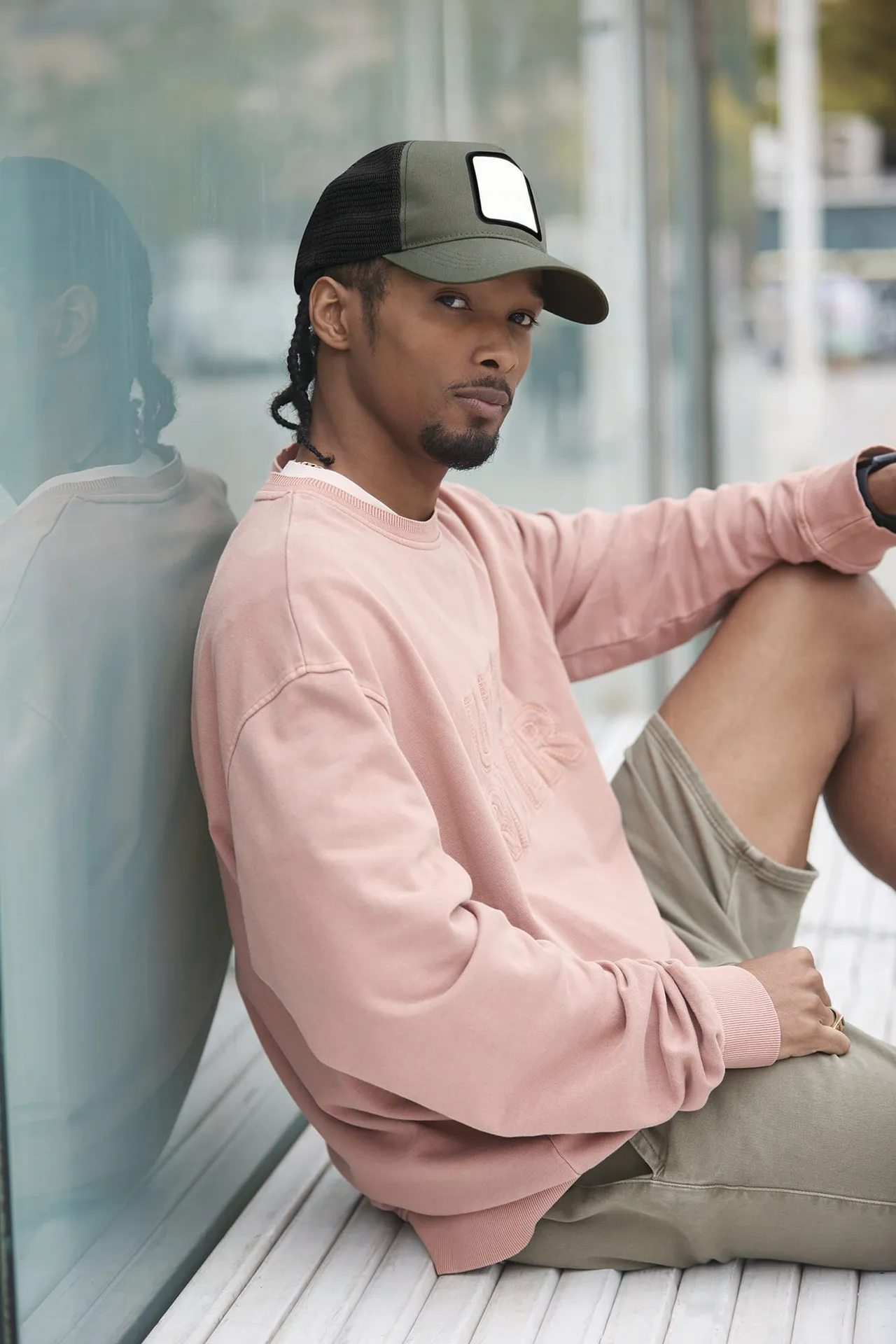 5-Panel Trucker Cap mit quadratischem Patch