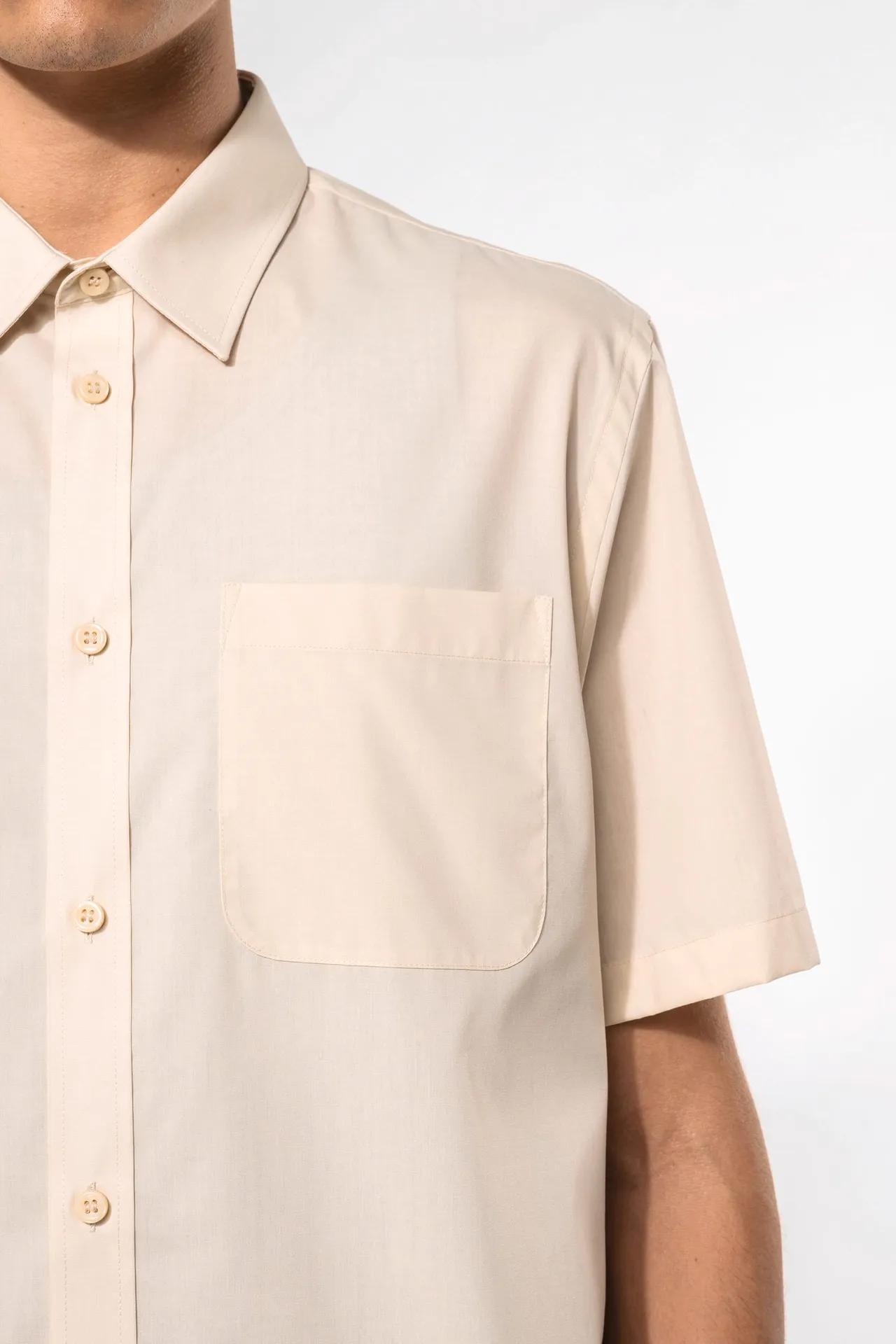 Popeline Kurzarmhemd Baumwollpolyester pflegeleicht für Herren