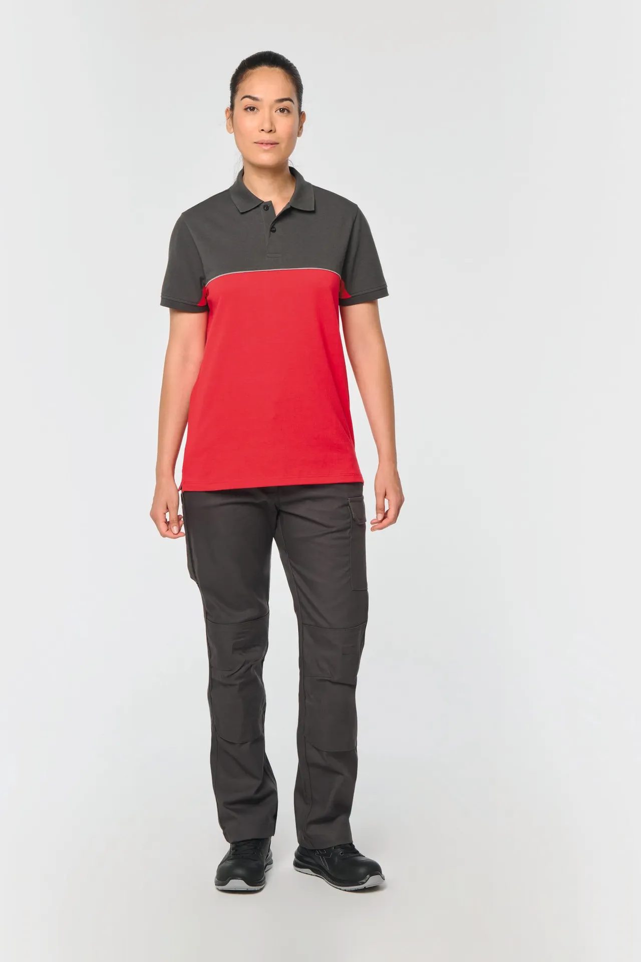 Zweifarbiges Kurzarm-Unisex-Polohemd