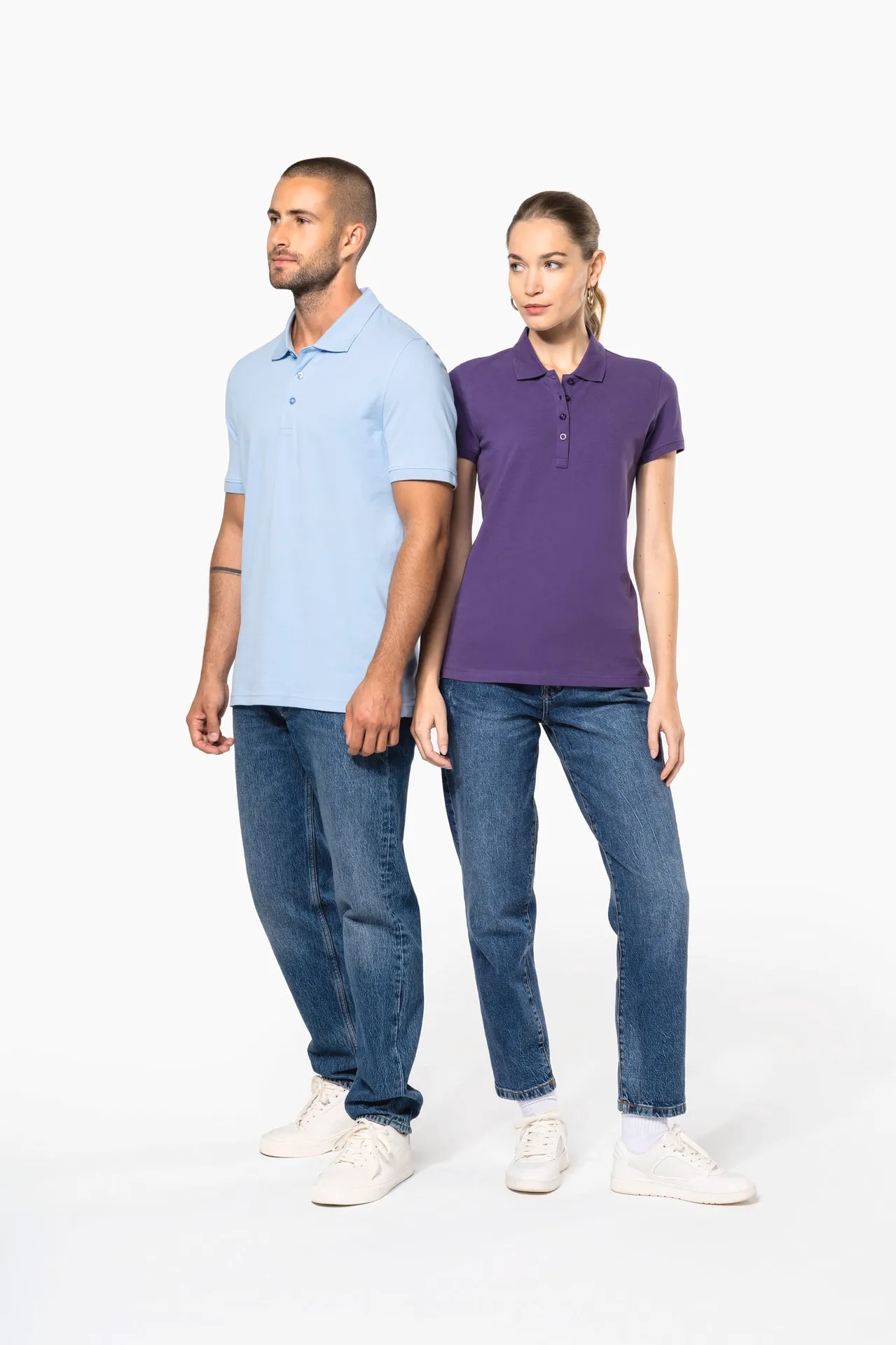 Dammen Kurzam Poloshirt aus Baumwollpiqué